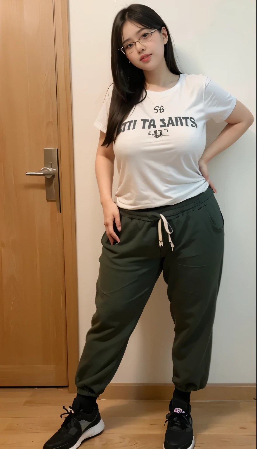 ((best quality)), ((masterpiece)), (detailed), perfect face, perfect face, wanita chubby, tubuh seksi, rambut medium bergelombang, memakai sneakers, chubby lengan, paha chubby, kulit putih susu, payudara chubby, sexy pants , vagina, chubby body, breasts, pipi chubby, huge breasts, full body, glasses, full body tattoo, chubby, lactat, cute face, chubby Thigh, clothes, lebanon, hyuga hinata(naruto),