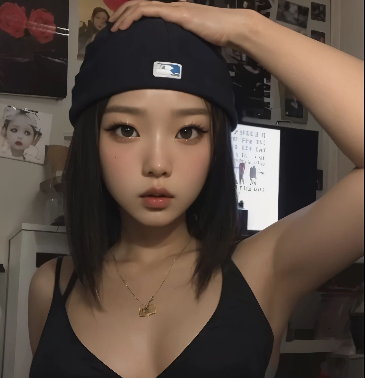 Wonyoung from IVE face, foto realista, ultra HD, 8k, big juicy lips