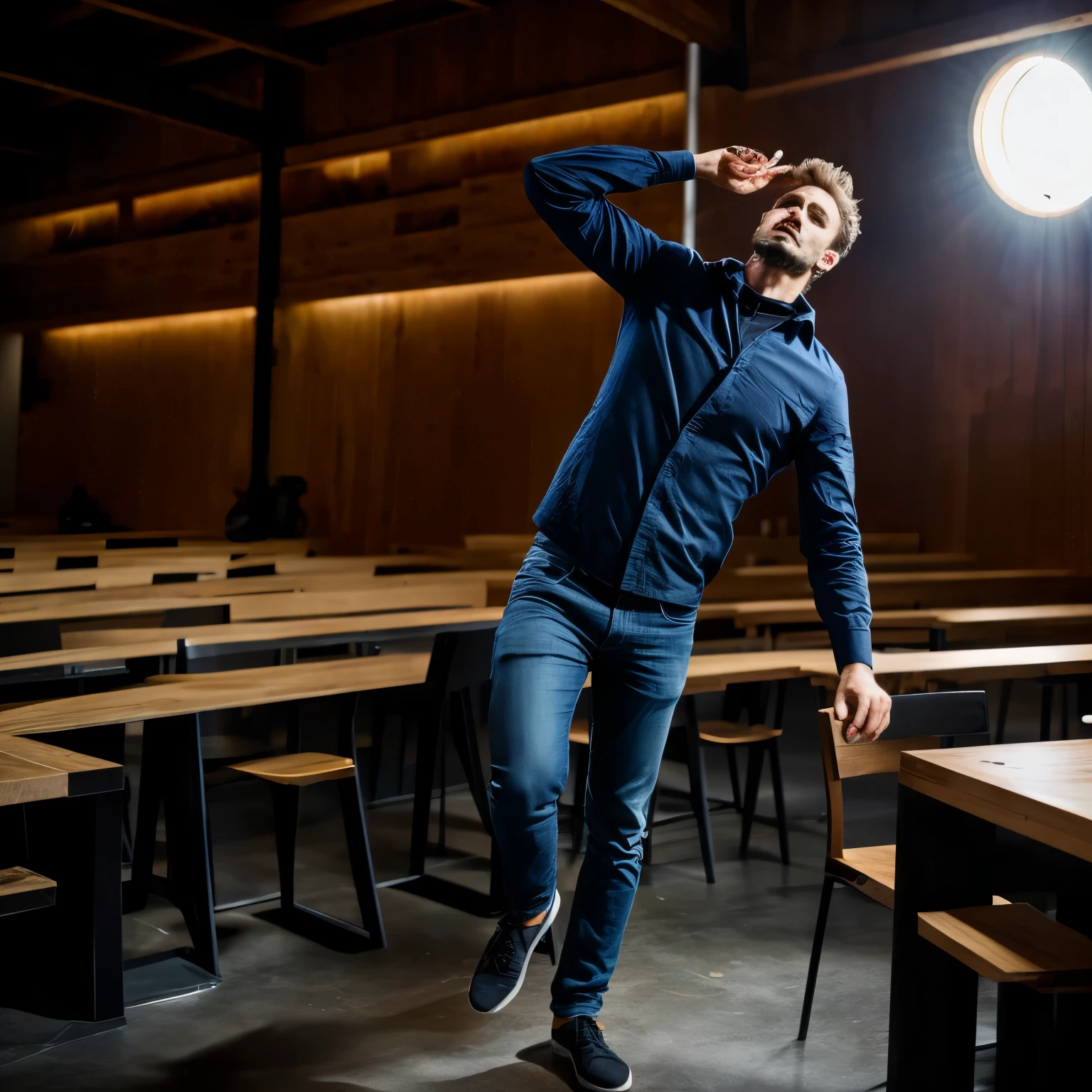 un homme debout qui en n'a rien n'a foutre 