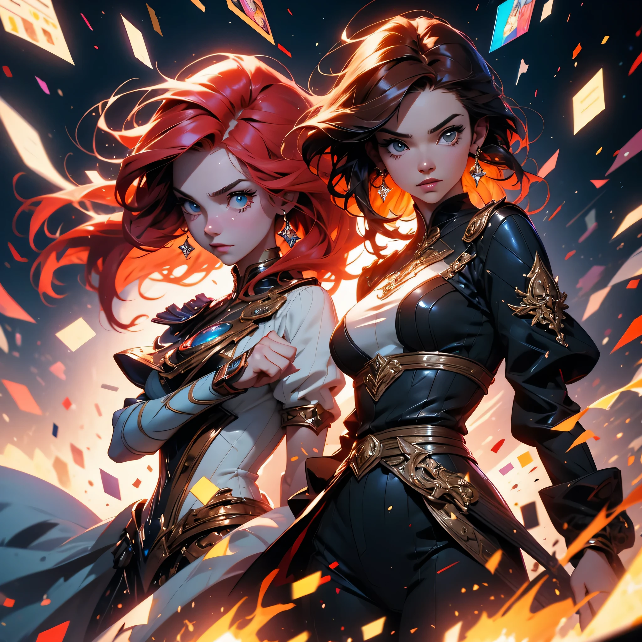 (masterpiece), best quality, a digital illustration portrait of a laughing redhead woman, perfect face, stunning, redhaired goddess, intricate motifs, artgerm and julie bell beeple, rhads and lois van baarle, artgerm and craig mullins, Edwin Landseer, digital painting, hyperrealism, DSLR, 8k