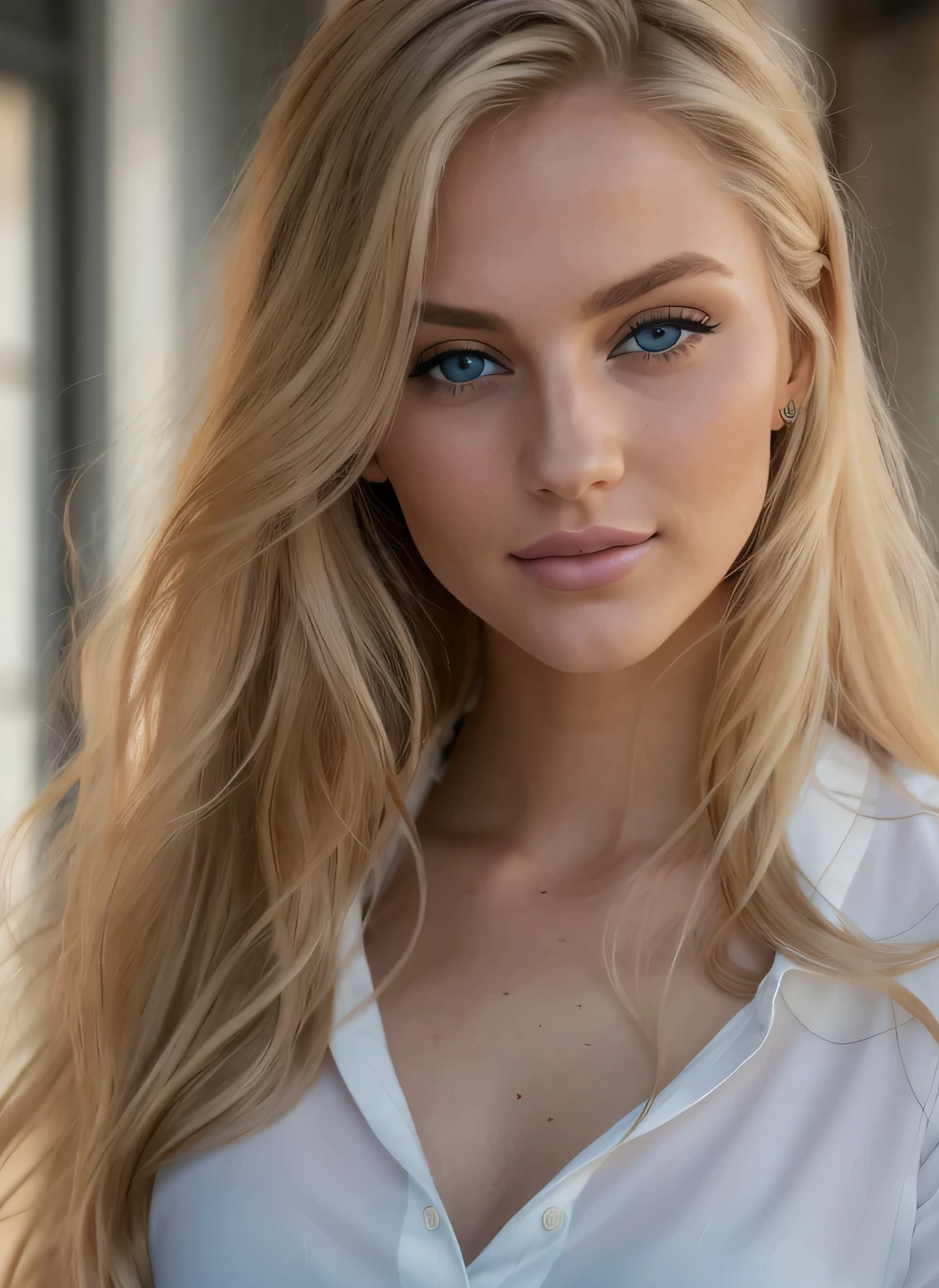 blonde woman with blue eyes and long hair posing for a picture, gorgeous young model, soft portrait shot 8 k, beautiful blonde girl, beautiful female model, beautiful young woman, very beautiful young woman, blonde beautiful young woman, beautiful blonde woman, blonde and attractive features, portrait of a beautiful model, photo of a beautiful woman, beautiful model girl, blonde hair and blue eyes