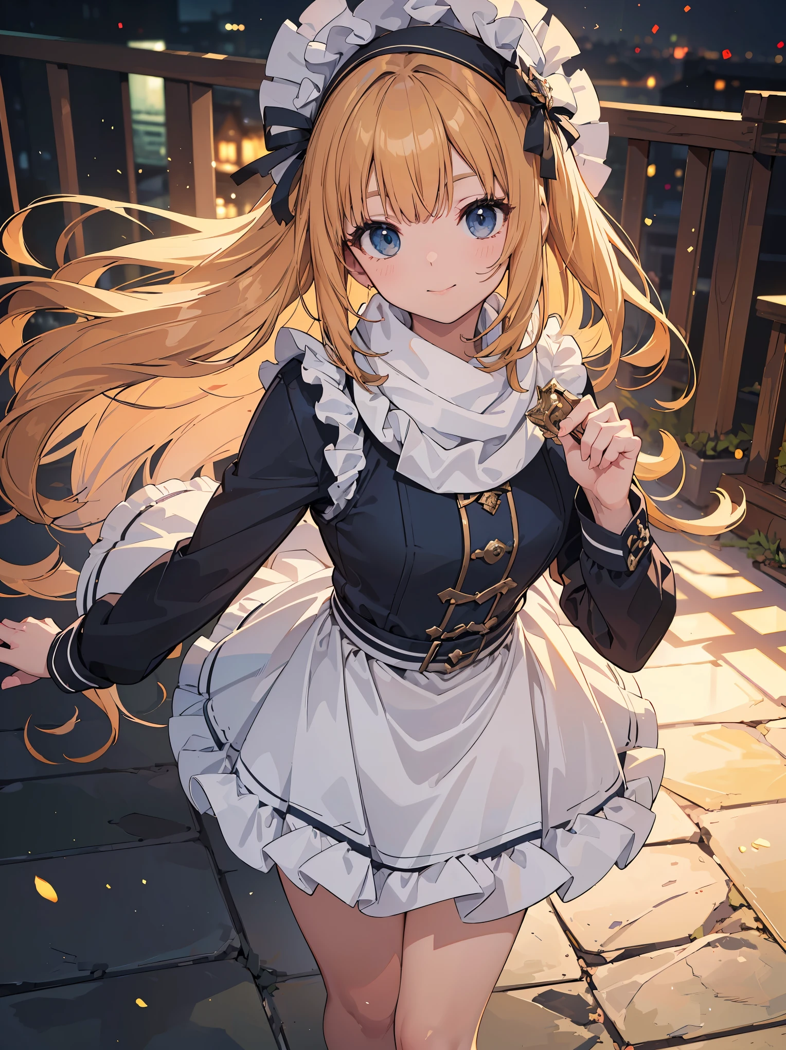 (Super highest quality work by the creator god: 1.4), (absolute resolution: 1.4), (highest masterpiece by the curatorial god: 1.4), Surrealistic work, (complicated, meticulous and detailed realistic materials, textures and light sources: 1.3), (Perfect Anatomy: 1.2),
BREAK
((perfect pixels, 8K wallpaper)), 1 girl, single, solo, reincarnation of the goddess of beauty Aphrodite, unparalleled beauty, slender waist, toned oblique muscles, outstanding looks, The highest ranking family in the class system, bonnet (clothing), scarf, ultra-luxury woolen long-sleeved bodice and skirt dress, overskirt, apron, long-sleeved bodice,
From above, a sleeveless jacket-like jacket, black high-quality leather loafers, frills, lace, ribbons,
BREAK
(Dotted sunlight: 1.2), Particle-like fantastic light source, blurred background, (Depth of field: 1.5), Head tilted, from behind , looking at the viewer, looking back, flexible body, looking up from above, (depth of field: 1.4), looking at the viewer, (cute smile),
BREAK
((Gorgeous and overwhelmingly powerful world heritage site: 1.3)), (Movie scene: 1.3), ultra-dense skin texture (,, thighs spread to the left and right: 1.2, absolute area: 1.3),
BREAK
, Super detailed skin, (Best lighting by a famous artist: 1.2), 8K, (Acting instruction on attractive poses by a famous master: 1.4), Cute illustrations.