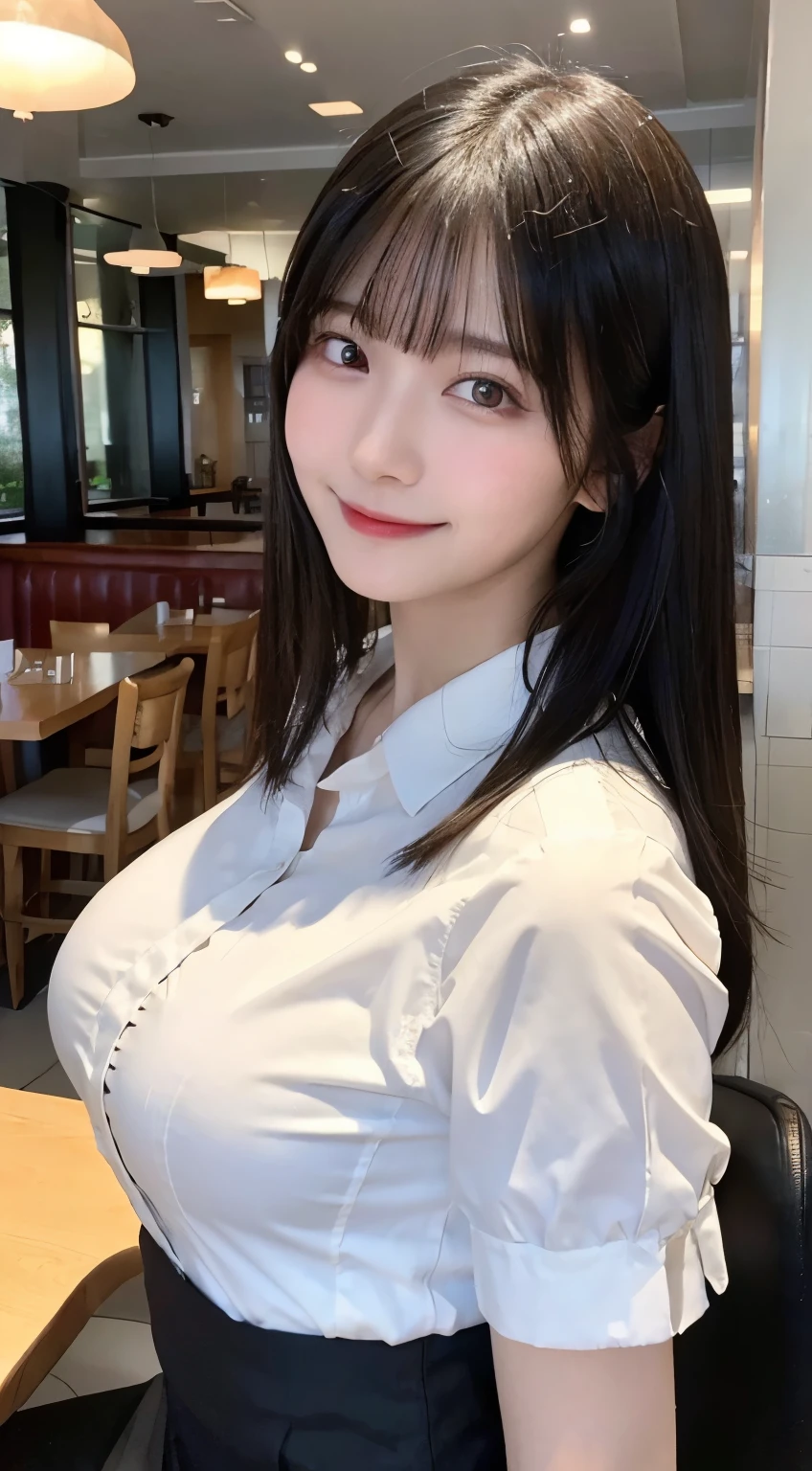 A close up of a woman in a white shirt posing for a picture - SeaArt AI