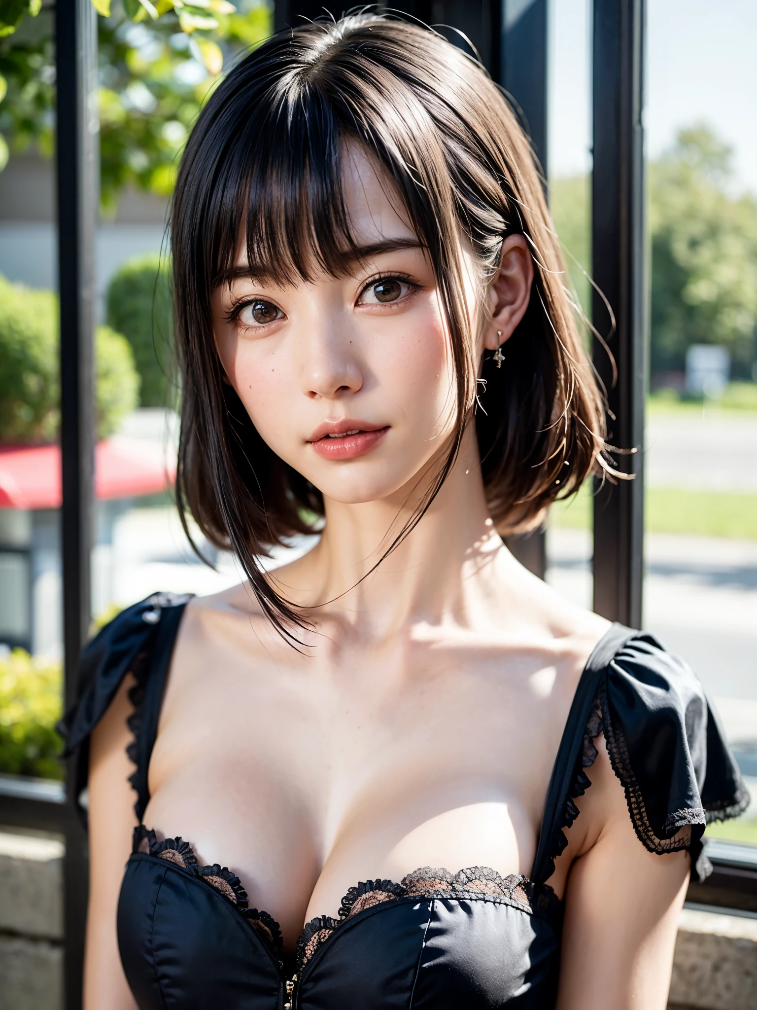 1 girl、highest quality、realistic、Report、written boundary depth、natural soft light、daytime、Charm、beautiful face、cleanliness、pure face、white skin、cute hawk hair、bangs、beach、Light of the sun、Nedium Breast Body Esbian、((セーター黄金比のbeautiful face 対称性のあるbeautiful face))、long neck、please show me your ears、bangsのあるきれいな短いボブヘア、smile with your mouth closed:1.4、smile with your mouth closed:1.4、perfect hands指、perfect hands、perfect body、perfect face、shine a light on the eyes、perfect anatomy:1.4、very cute super model:1.4