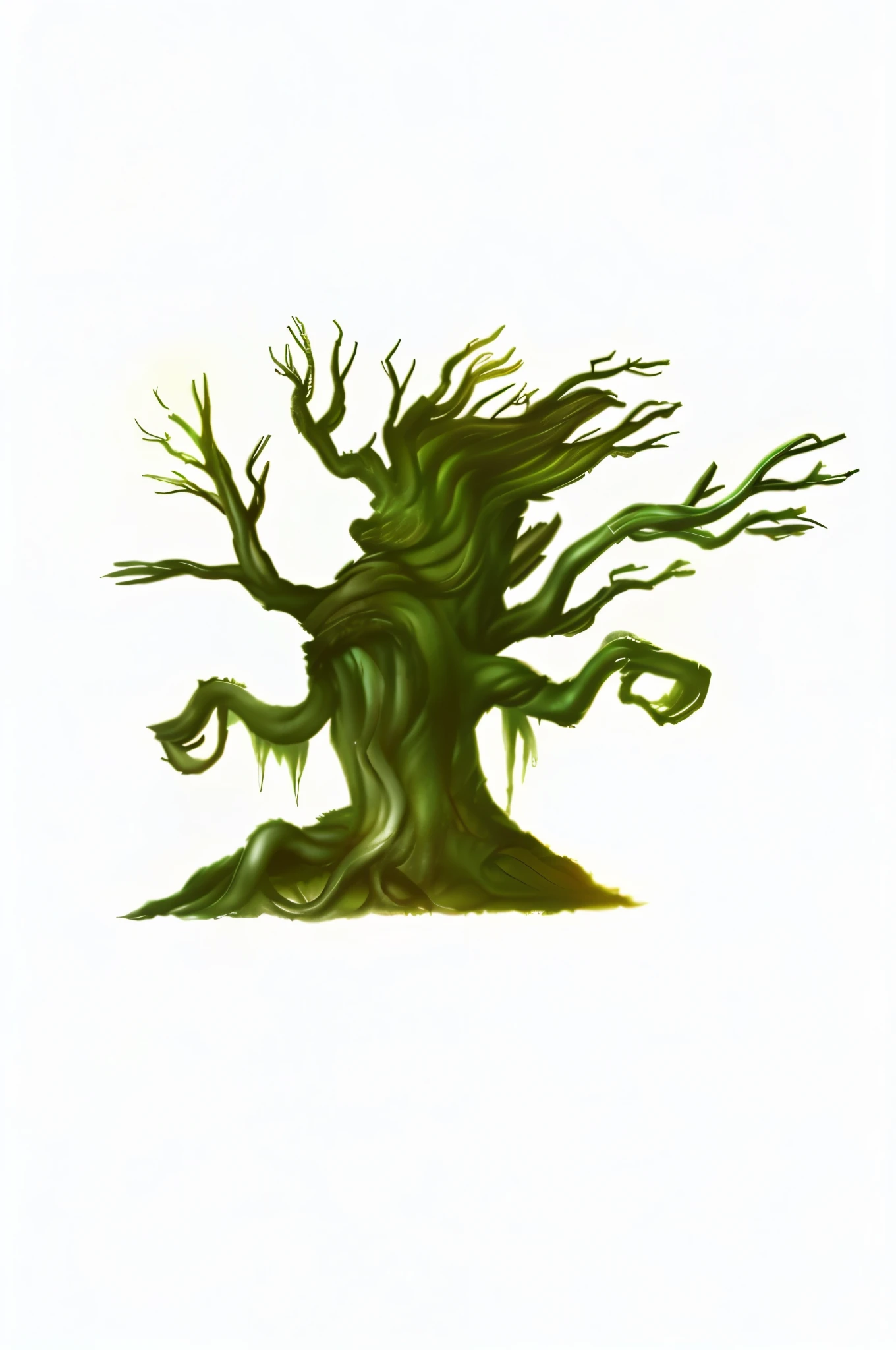 prompt生成:
"(best quality,4k,8k,highres,masterpiece:1.2),ultra-detailed,(realistic,photorealistic,photo-realistic:1.37),close-up of a tree, protruding tree roots, Humblerwood art style, evil tree wizard, facial features, tree person, angry tree, tree dryad, oak tree, tree in the shape of an ear, tree druid, old humanoid ears, ancient tree, peculiar extraterrestrial tree, vibrant colors, dramatic lighting"