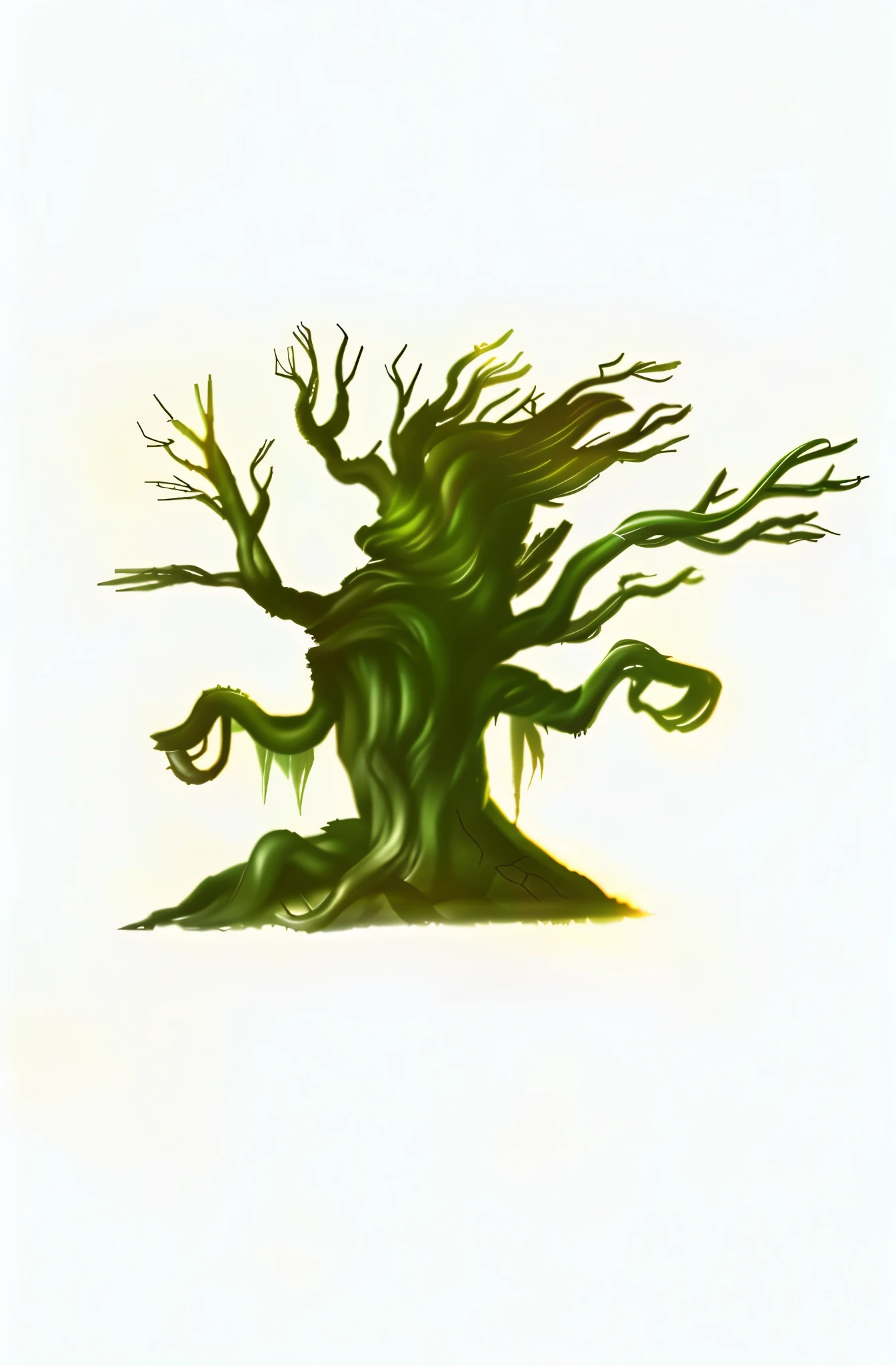 prompt生成:
"(best quality,4k,8k,highres,masterpiece:1.2),ultra-detailed,(realistic,photorealistic,photo-realistic:1.37),close-up of a tree, protruding tree roots, Humblerwood art style, evil tree wizard, facial features, tree person, angry tree, tree dryad, oak tree, tree in the shape of an ear, tree druid, old humanoid ears, ancient tree, peculiar extraterrestrial tree, vibrant colors, dramatic lighting"