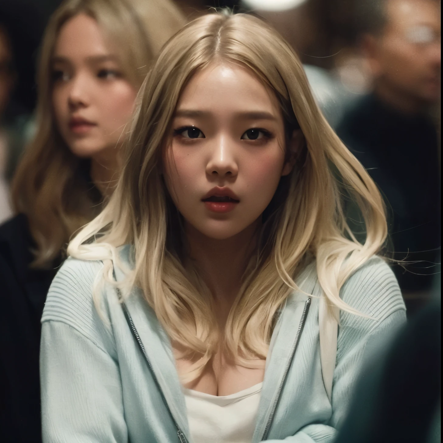 Wonyoung from IVE face, foto realista, ultra HD, 8k, big juicy lips