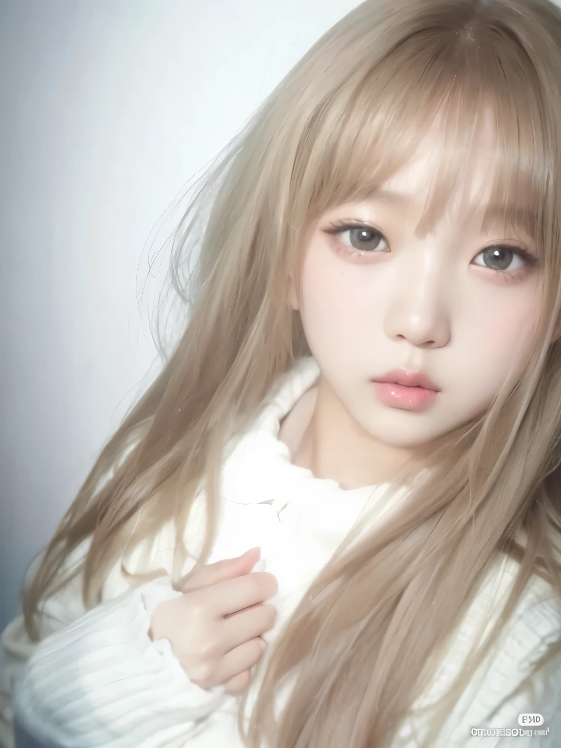 Wonyoung from IVE face, foto realista, ultra HD, 8k, big juicy lips