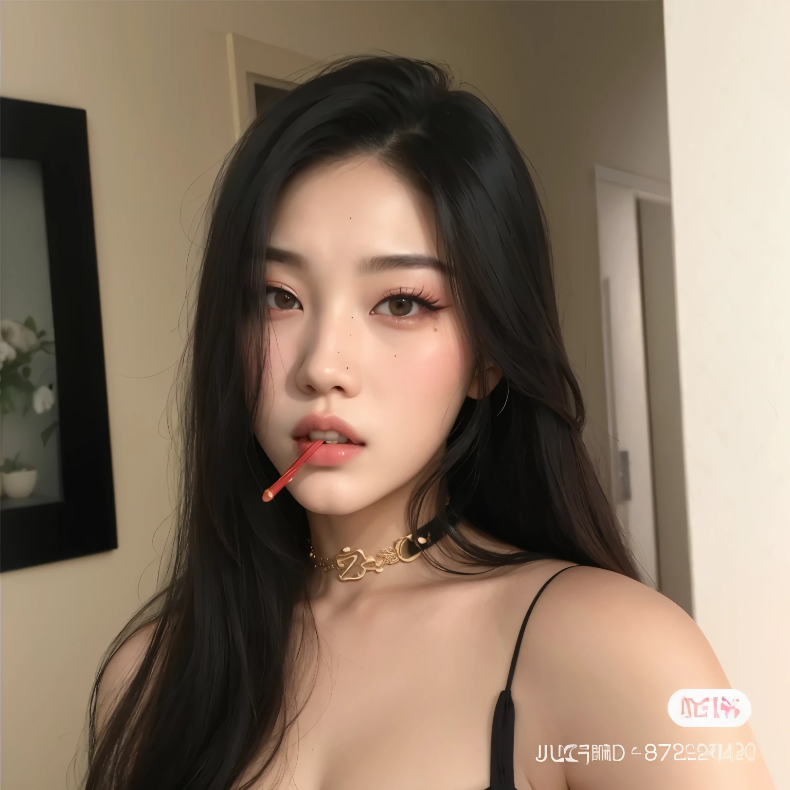 ((masterpiece)), (((best quality))), ((extremely detailed)), colorful, hdr, 1girl, solo, upper body, grey hair,green eye, luotianyi (xiachong),xiachong, black dress,