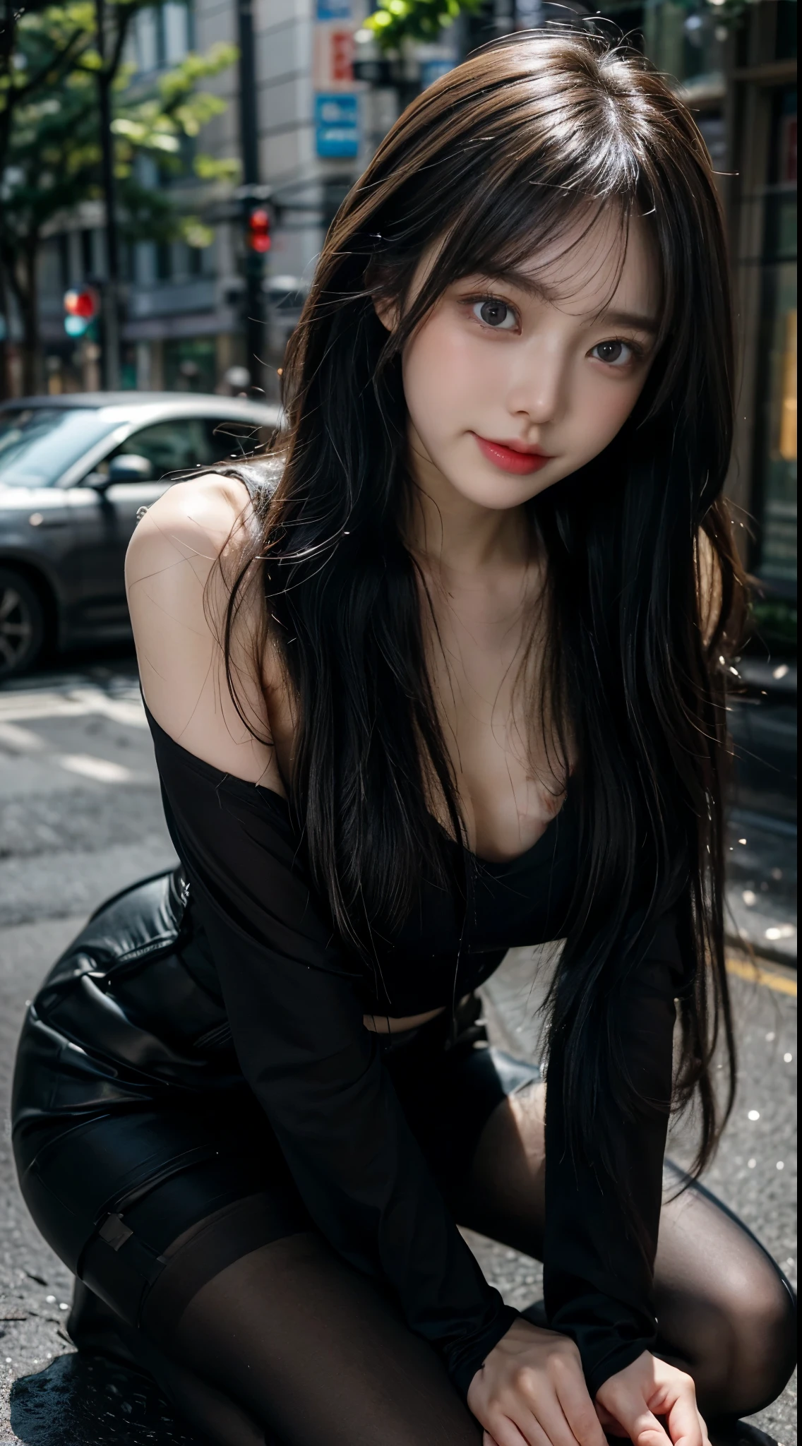 (((32k,high details,high detail、masterpiece,attention to detail,Full body Esbian,solo))),RAW photo & realistic atmosphere,beautiful濃い青色の目,detailed mouth,glossy lips,fine eyebrows,Eyes drawn in detail、Soft white skin that shines in every detail、deep blue eyes,とてもbeautiful目,detailed lips、とてもbeautiful顔,very well-shaped face、lifelike face,艶やかなbeautiful唇, Realistic young gravure idol, とてもbeautiful女子高生, ,適度にbeautiful, Young sensual gravure idol, young gravure idol, beautiful, cute and sexy15 old high school girl,the whole body is wet,dripped down,face is flushed,とってもbeautiful15 year girl,shortcut,brown shiny hair,hair is wet,dripping水,dripping,(black pantyhose,beautiful fece,look at the camera:1.4),(high detailハイビジョンハイビジョンジャパンHDTVブラックHDTVハイビジョンブラックハイビジョンブラックハイビジョンハイビジョンブラックハイデフィニションブラックハイデフィニションユニフォーム,well-shaped chest,,mature body, I feel anxious and want to cry,Moist eyes,cold smile,It was glaring,It was glaring顔も綺麗です:1.5),(The chest of the uniform is open,Bike ride in the city,Straddling a bike,pedal a bike,roll back,Ride a bike in black pantyhose:1.7)
