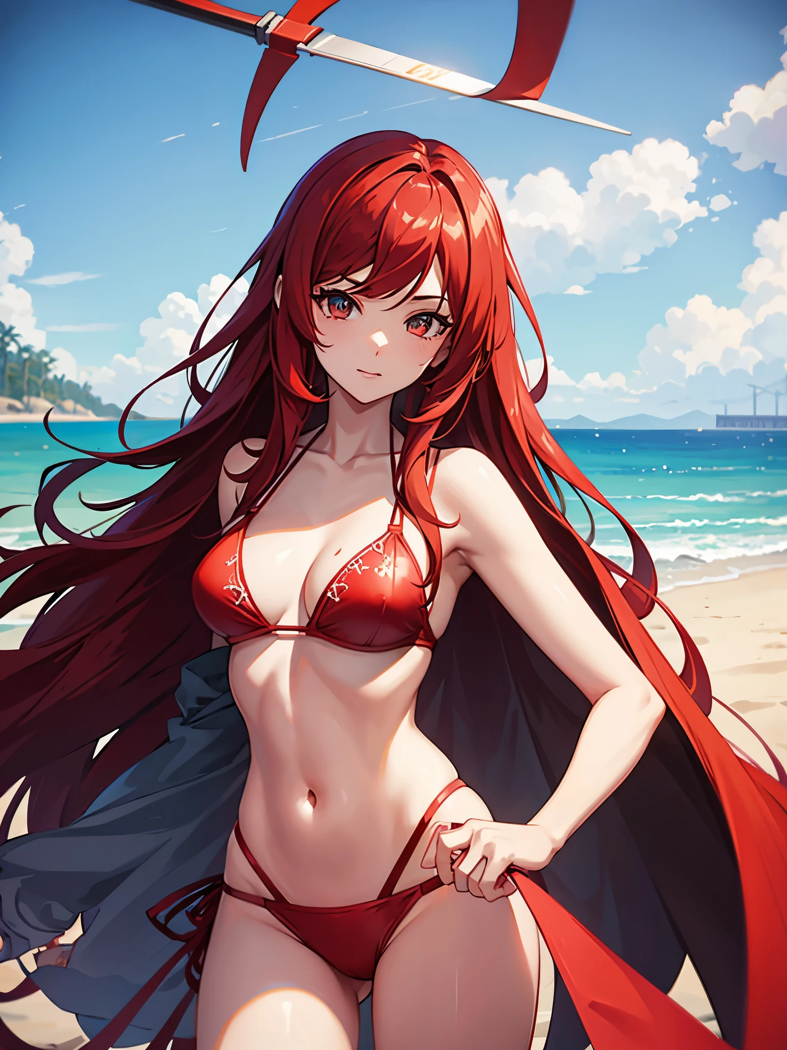 GTA5, Red bikini, long hair, 钢管舞