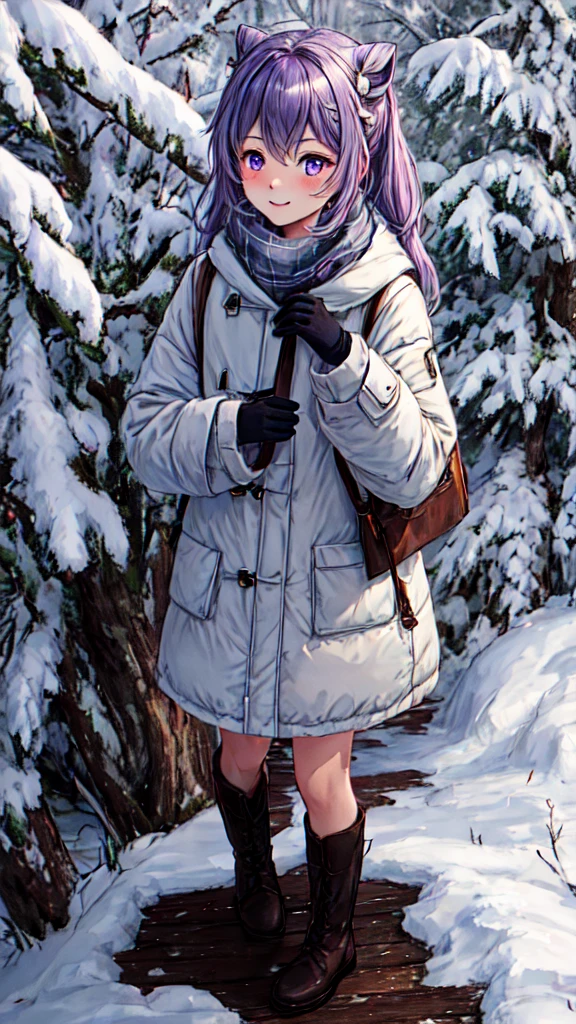 Top quality, 4K, 8K, high resolution, masterpiece: 1.2, Keqing,beautiful young woman, snow-covered countryside, winter scenery, winter coat, long coat, beautiful winter boots, gloves, nudist, happy, natural beauty, Purple twin-tailed hair, Purple eyes,A hair ornament, detailed facial features, rosy cheeks, gentle smile, breath of ice, pink and white winter scenery, snowflakes falling quietly, refreshing winter air, quiet and peaceful, calm atmosphere, quiet mood, stepping on sparkling snow, Traces of footprints, white winter wonderland, untouched nature, soft and fluffy snow, clear blue sky, sunlight through the trees, subtle shadows, comfort and warm feeling, calm and relaxation, enjoying loneliness, one with nature , blissful harmony, the pleasant sound of nature, the breeze, the sound of leaves in the wind, melting icicles, the sound of snow breaking at your feet, the whisper of the wind, freedom and freedom, the beauty of simplicity, free and carefree existence, incorporating natural elements, elegant and elegant Unnatural movement, peaceful aura, satisfaction and happiness, enjoy the present moment, connect with the environment, calm and slow pace, look at the breathtaking scenery, look at the winter wonderland, immerse yourself in the beauty of nature, unforgettable Memories of winter,

A fantastic and fantastic world

[Materials]: Oil painting, classic artwork, realistic portrait, realistic style, soft brush stroke, rich texture, attention to detail, vivid colors, warm color palette, depth and dimension, subtle highlights And shadow, impressionist touch, elegant and sophisticated composition, fine art quality

[Image quality]: Ultra-detailed, high resolution, crystal clear image, sharp focus, fine details, seductive clarity and clarity, professional grade, exquisite quality, perfect as pictured, perfect craftsmanship, wonderful level of detail, current Practical description

[Art style]: Portrait art, realism, impressionism, romanticism, wint