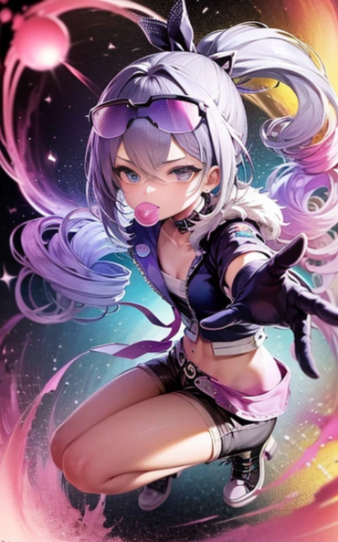 cyber punk, One girl, thin, Dressed as a cardiovascular technician, (Eyestrain Hair,  Spiral Curl Hair:1.36), Faint lips, Various postures, Severe,, (freckles:0.5), (Kuroko:0.3), (Skin spots, Acne, Skin blemishes, Stains, Fluff:0.3),  From below , In (Star of the Arc de Triomphe:1.4), , Trending on Art Station,, spring,, evening,,  Natural Hand 2-3500  最高品質, Beautiful and delicate lips, Delicate fingers, Detailed pupil, figure, Natural Hand 2-3500