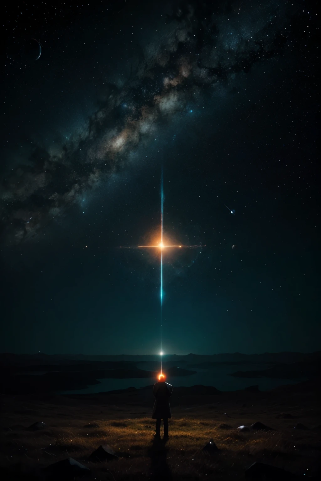 Illustrate a celestial symphony where stars and planets emit radiant colors, turning the silent emptiness of space into a breathtaking visual orchestra