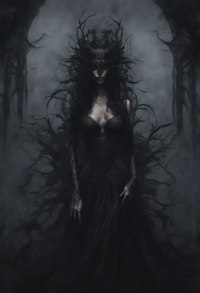 Nsfw, black tones, dunkler hintergrund, schwarzer Hintergrund,Evil Goddess, kreuz, paintings, Full body, nsfw, portrait, dunkle fantasy,  Kosmischer gefallener weiblicher Ritter, Kosmisches Grau, Prinzessin, Schwarz, abstrakt, Seltsam, Abscheulich, leichte Teilchen, Ultra-HD-Hintergrundbild, artistic, kompliziert, sexy, dark fantasy look, dnd, roleplay, sexy, nsfw, Beautiful woman, schwarze lange haare, heroisch, Portrait, paintings