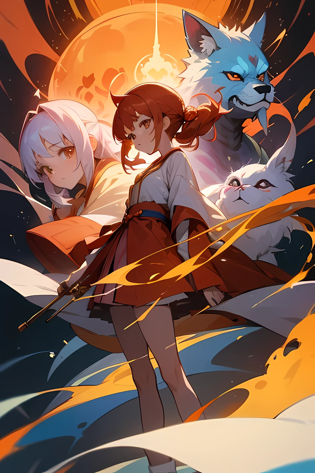 In the small town of Hikari, there lived a young girl named Akari. She was an ordinary high school student with a passion for drawing and a love for anime. She would spend most of her free time watching her favorite anime shows and drawing characters from them.
Akari's life changed when she stumbled upon a mysterious antique shop while exploring the town. The shop was owned by an old man who seemed to have a deep knowledge of the supernatural. Intrigued by the strange aura of the shop, Akari decided to explore further.
As she wandered through the shop, she came across an old painting of a young girl with fiery red hair. Something about the painting drew her in and she couldn't take her eyes off of it. The old man noticed her interest and explained that the painting was of a powerful fire elemental named Hikari.
The old man told Akari that the painting held a special power and whoever possessed it would be able to summon Hikari and gain her powers. Akari was skeptical at first but the old man convinced her to take the painting, saying that she was the chosen one.
That night, as Akari was admiring the painting in her room, she suddenly felt a strange energy coursing through her body. Before she knew it, she was transported to a different world, a world filled with magic and mythical creatures.
As she looked around in awe, she was approached by a group of warriors who introduced themselves as the guardians of the elemental powers. They explained that Hikari, the fire elemental, had been sealed away by an evil sorcerer and they needed her help to defeat him and free Hikari.
Akari was hesitant at first, but she couldn't resist the opportunity to live out her favorite anime adventure. With the help of the guardians, she trained and learned to control her newfound powers. She also discovered that she had the ability to bring her drawings to life, making her a valuable asset in the battle against the sorcerer.
As they journeyed to the sorcerer's castle, Akari grew cl