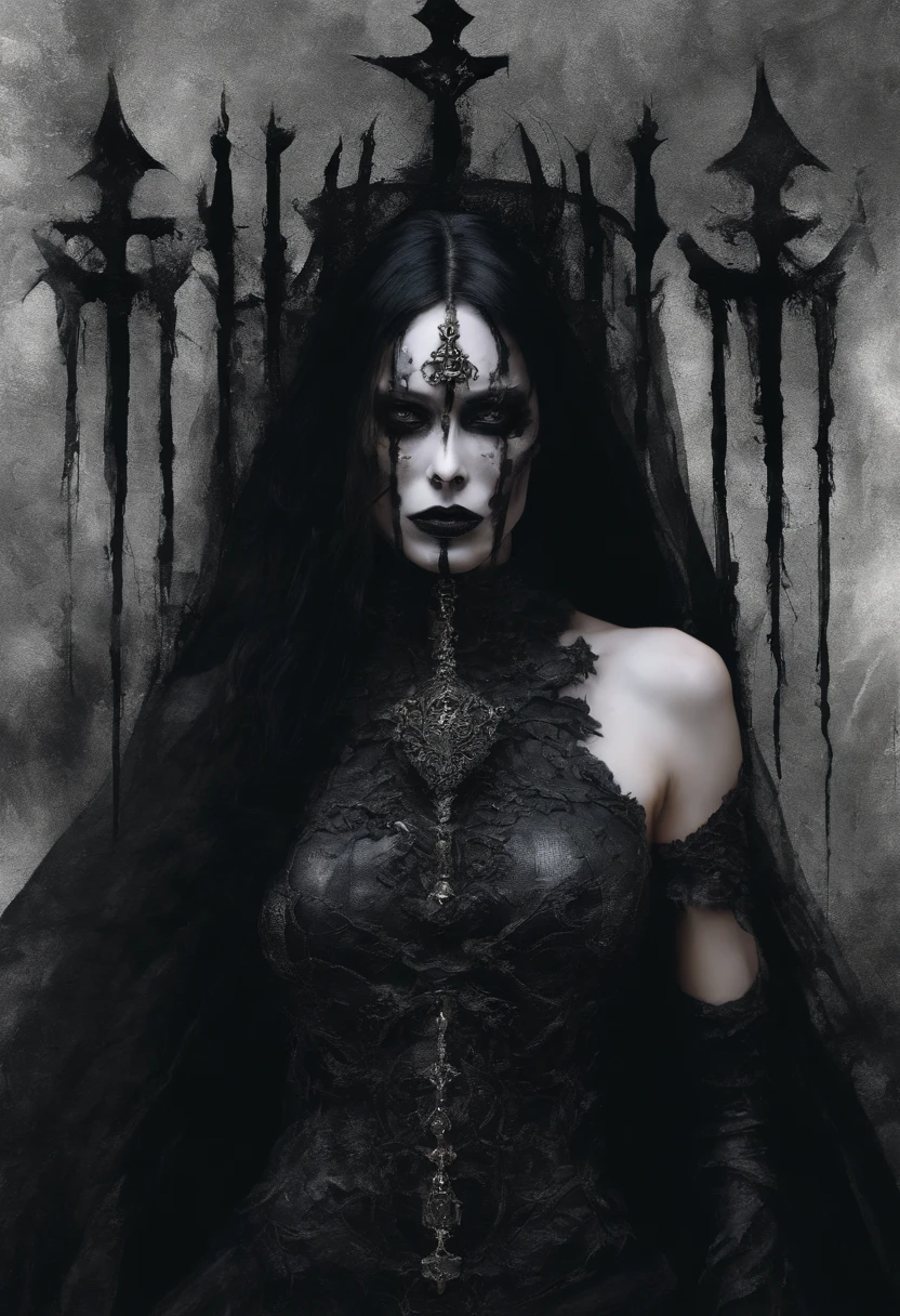 Nsfw, black tones, dunkler hintergrund, schwarzer Hintergrund,Evil Goddess, kreuz, paintings, Oil painting, nsfw, portrait, dunkle fantasy, Kosmischer gefallener weiblicher Ritter, Kosmisches Grau, Prinzessin, Schwarz, abstrakt, Seltsam, Abscheulich, leichte Teilchen, Ultra-HD-Hintergrundbild, artistic, kompliziert, sexy, dark fantasy look, dnd, roleplay, sexy, nsfw, Beautiful woman, schwarze lange haare, heroisch, Portrait, paintings