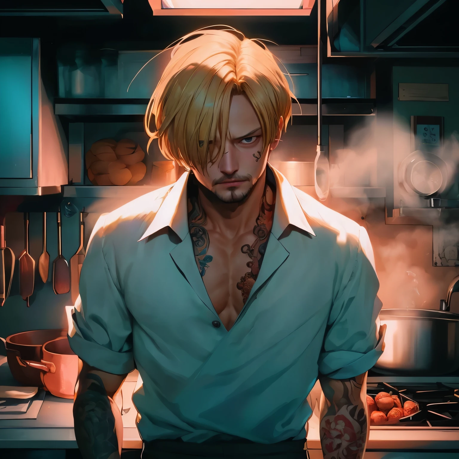 Hyperrealistic version of Sanji, hyperdetailed, 8k, hyperrealistic