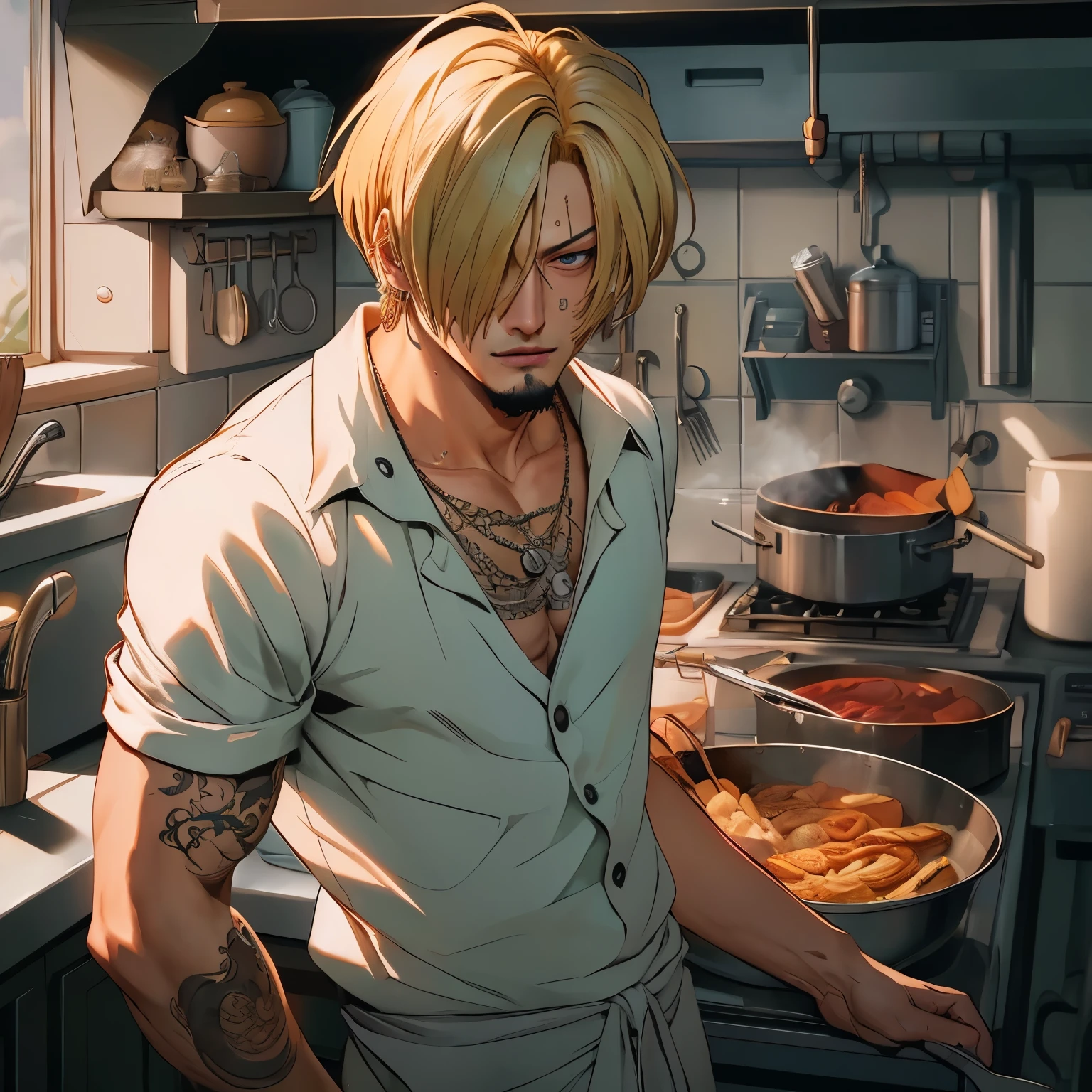 Hyperrealistic version of Sanji, hyperdetailed, 8k, hyperrealistic