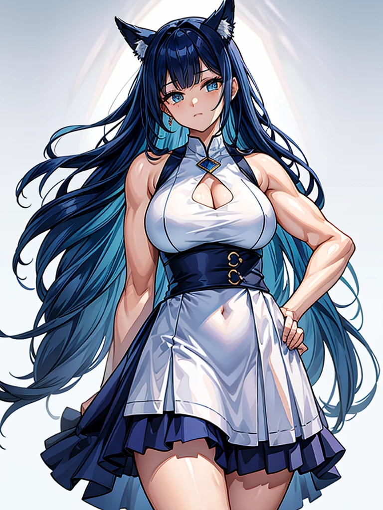 masterpiece, best quality, Julia Fey, 1 Girl, Solitary, Long hair, Looking at the audience, blush, Smile, Negative Space, (Bioluminescence:1.2), dark, Dark background, Long sleeve, skirt, Bare shoulders, Medium breasts, very Long hair, Wide sleeves, cape, white skirt, ring