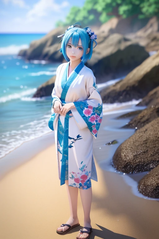 Kimono appearance,Kimono,Anime girl with blue hair posing for a photo, beautiful attractive anime woman, seductive anime girl, beautiful anime woman, attractive anime girl, detailed digital anime art, digital anime illustration, beautiful charming anime teen, Photorealistic anime girl rendering, Smooth anime CG art,little girl standing on the sandy beach,Smooth anime CG art, seductive anime girl, beautiful charming anime teen, Photorealistic anime girl rendering, beautiful attractive anime woman, 3d anime girl, attractive anime girl, beautiful anime girl, beautiful anime woman, beautiful anime girl,Seductive whole body,short hair