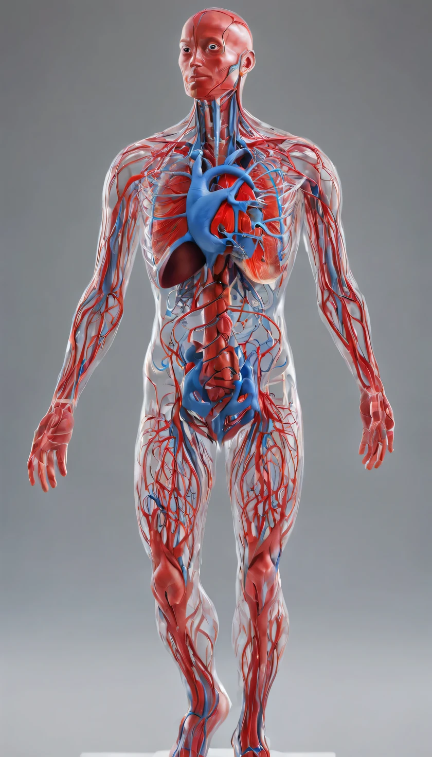 building a model of the human circulatory system based on human magnetic resonance imaging data, Highest Detail, Maximum realism, full compliance with the human circulatory system