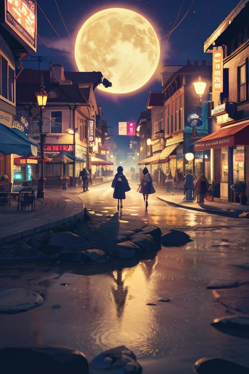 anime night view ephemeral high resolution pixel art