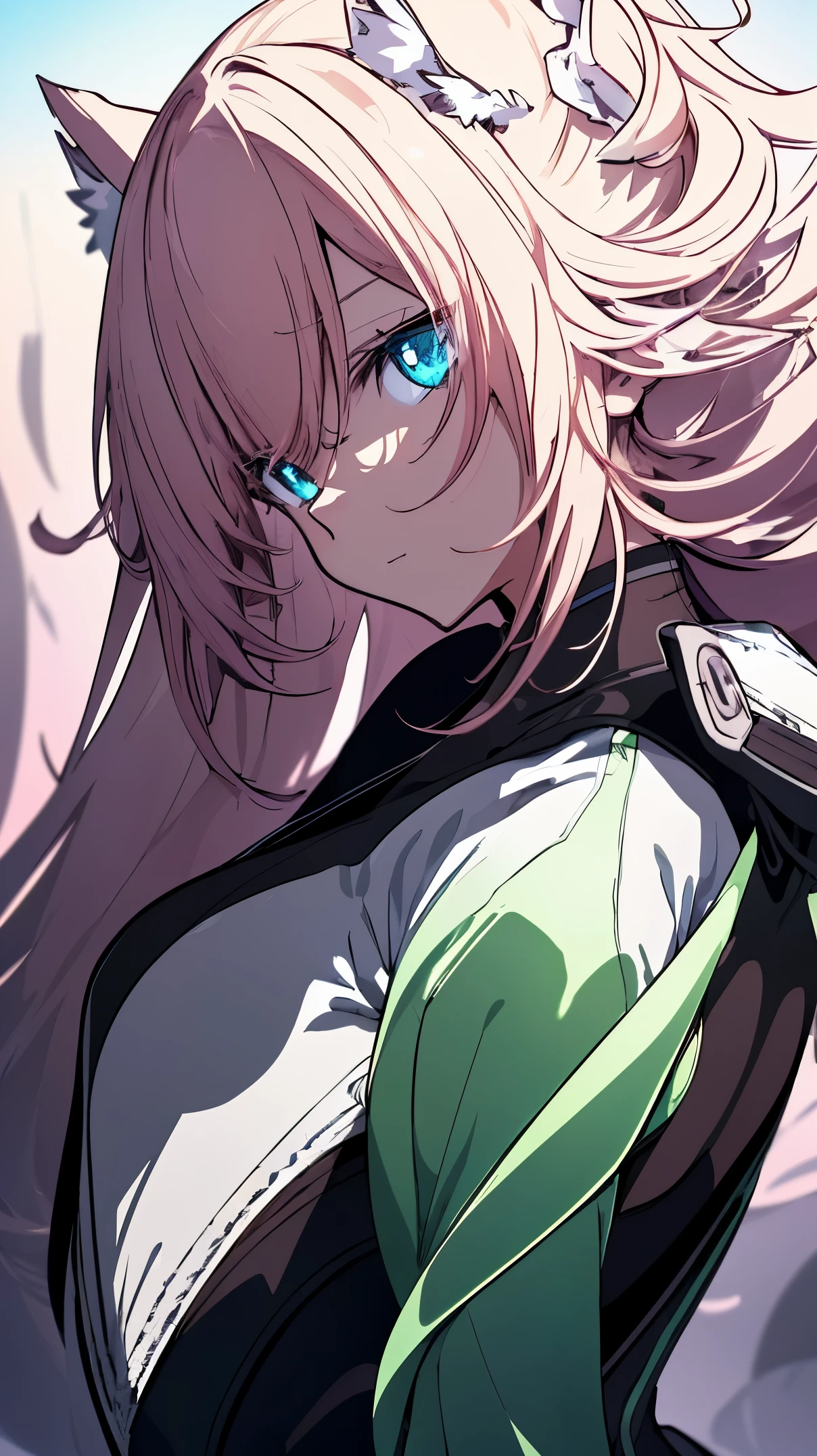 Flat vector art, Miss, beautiful anime style Miss, flat color, wide angle, Clean and meticulous face, intricate clothing, Similar colors, Glowing shadow, beautiful gradation, depth of field, clean images, high quality, high detail, HD, Luminous Studio graphics engine, cute face, slim waist, nice butt,