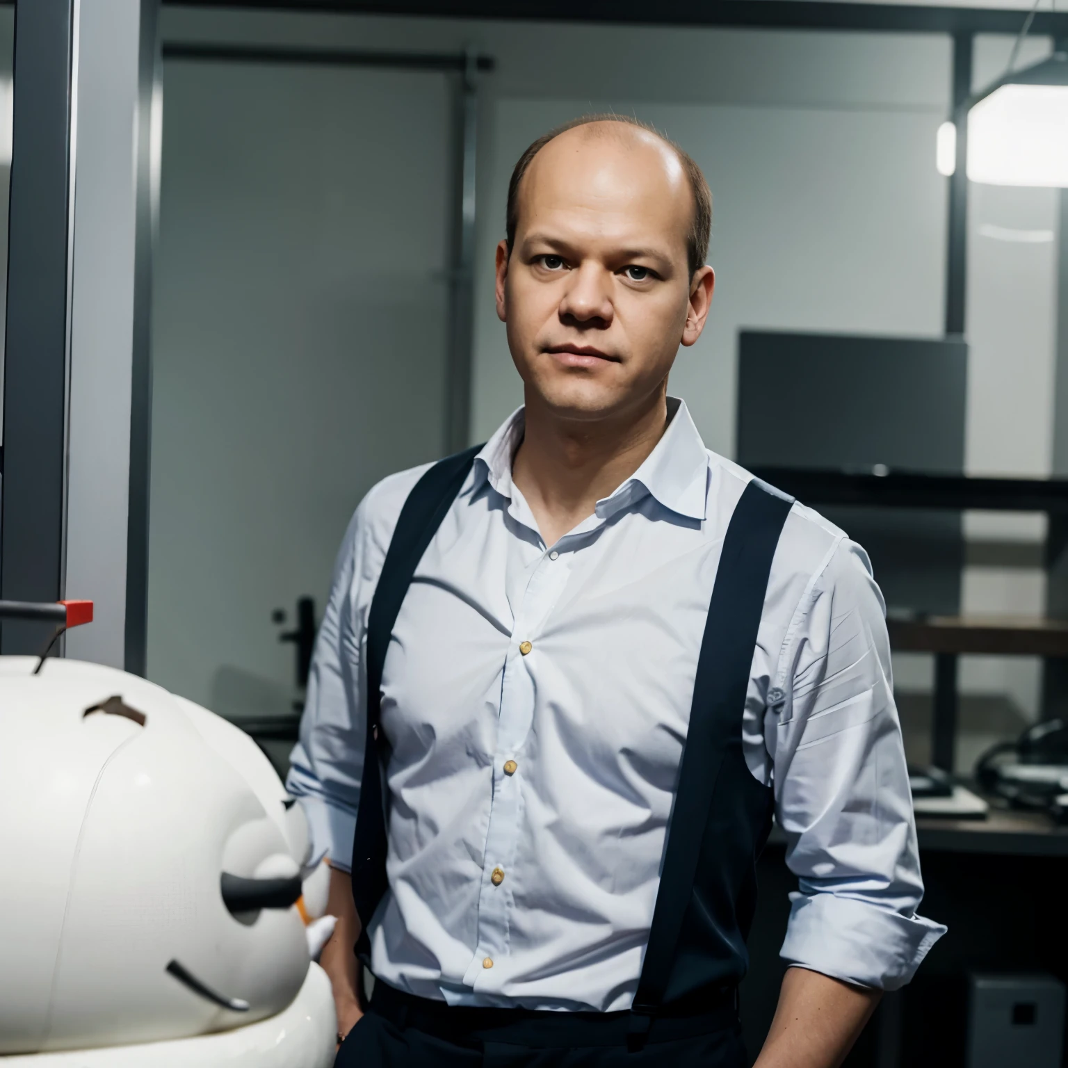 Olaf scholz umzingelt von Arbeitnehmern