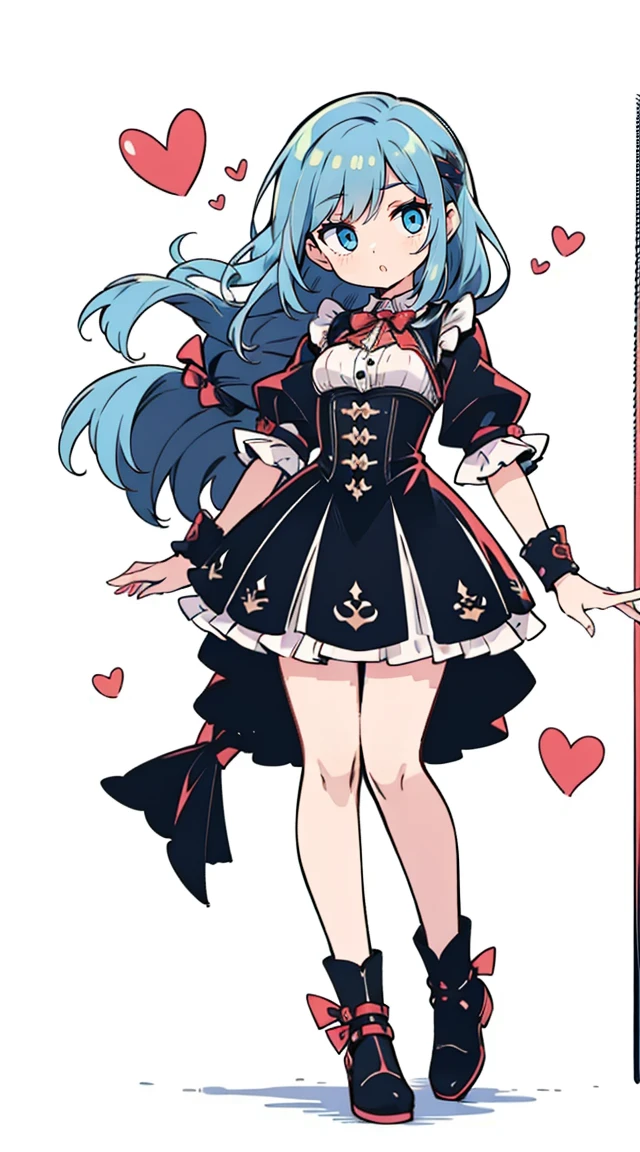 1 garota em, corpo todo, Design de personagem, (((Cabelo grisalho claro)), Super unique hairstyles, ((The eyes are blue)), (Pedido de molho), ((Grampo de cabelo branco)), (Toupeira sob o olho esquerdo), franja longa, Eyes are hearts, Lavagemcerebral, seios grandes e cheios, alta qualidade, Sacanagem, Magic Reform, Terno Sexy Phantom Thief em Preto, salto alto preto, plano amplo, Detailed arrest background
