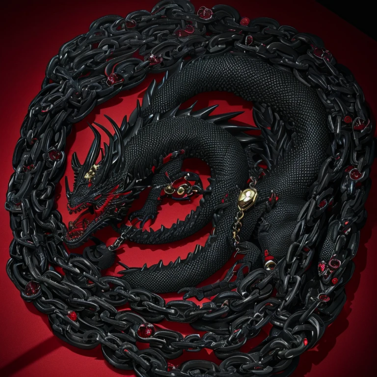 Red eyes black dragon chain with the rubies