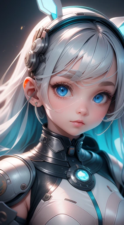 1girll, Solo, Super fine illustration, An extremely delicate and beautiful, Best quality, Silver hair, Blue eyes, Cute, Lovely, elegant, moon surface, Moonlight, Dazzling, Shining, Radiant, Sparkling, magical, Dreamy, Enchanting, Ethereal, mistic, Otherworldly, Celestial, Futuristic.