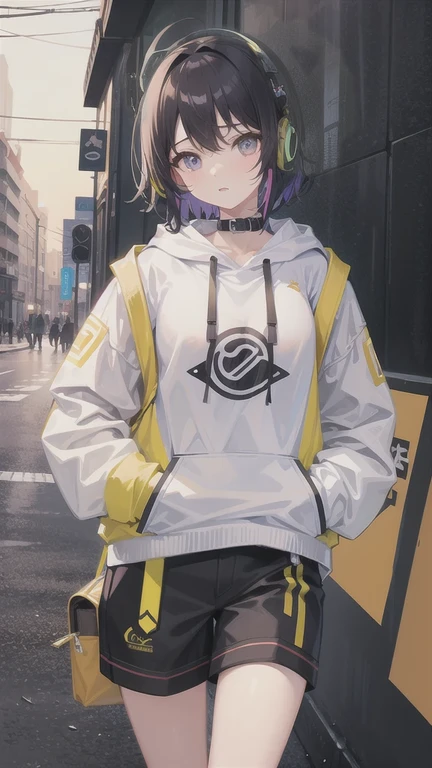 Remove the headphones and make them a similar color to the background