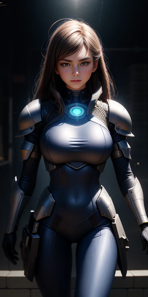 majestic, 20 year old girl, Invisible armor dress, big breasts:1.3, Cyberprep, Amigurumi, portrait, zbrush rendering, motion blur, interactive, Clean colors, Dream nucleus, Flashlight lighting, Realistic dramatic lighting, Highly detailed environment, quality, Redshift rendering, 8K