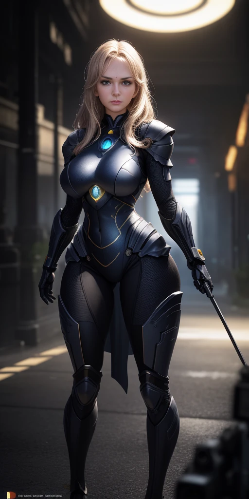 Starfire from DC, big breasts, frontal, full-length, looking at the camera, facing the audience, standing pose,  background, three-dimensional light, detailed full-body concept, sleek digital concept art, beautiful full-body concept art, art trend, full-length CGsociety,