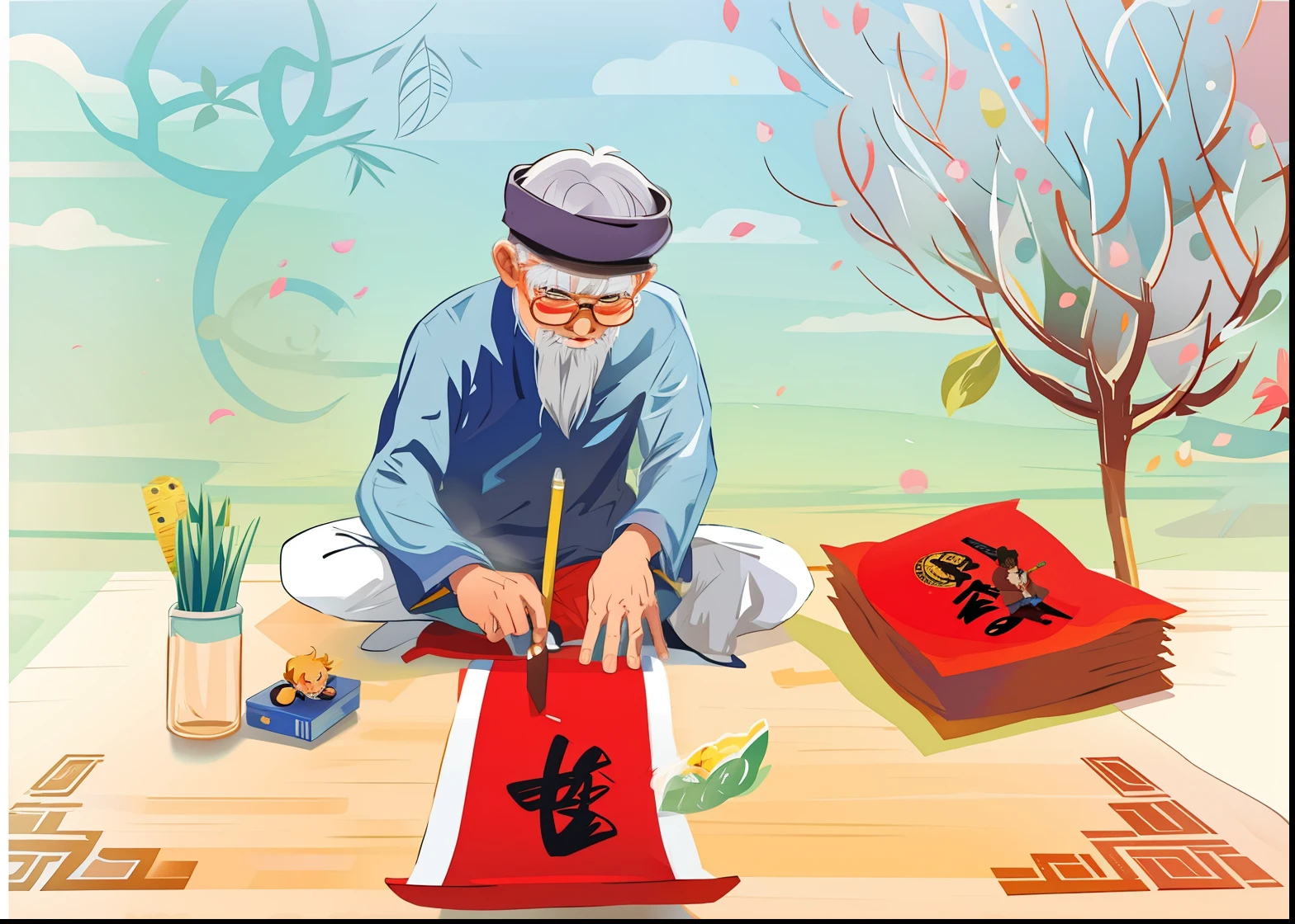 1 old man, ong do, anime style