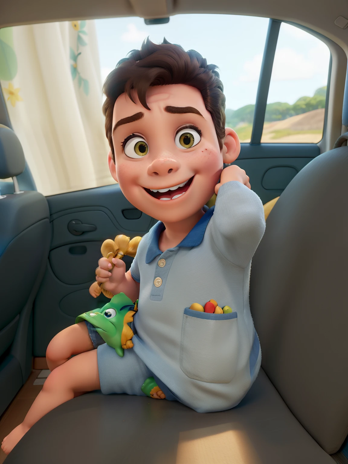 A 3 year old child , cabelos loiro pele branca estilo disney pixar, alta, alta qualidade, melhor qualidade