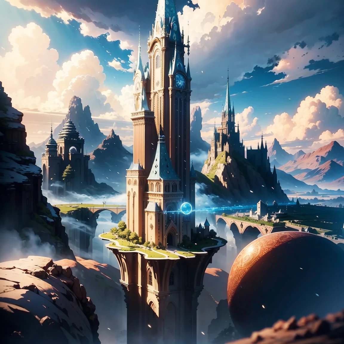(masterpiece, highest quality:1.2), (Highly detailed CG integrated 8k wallpaper), Fantasy cityscape, unreality