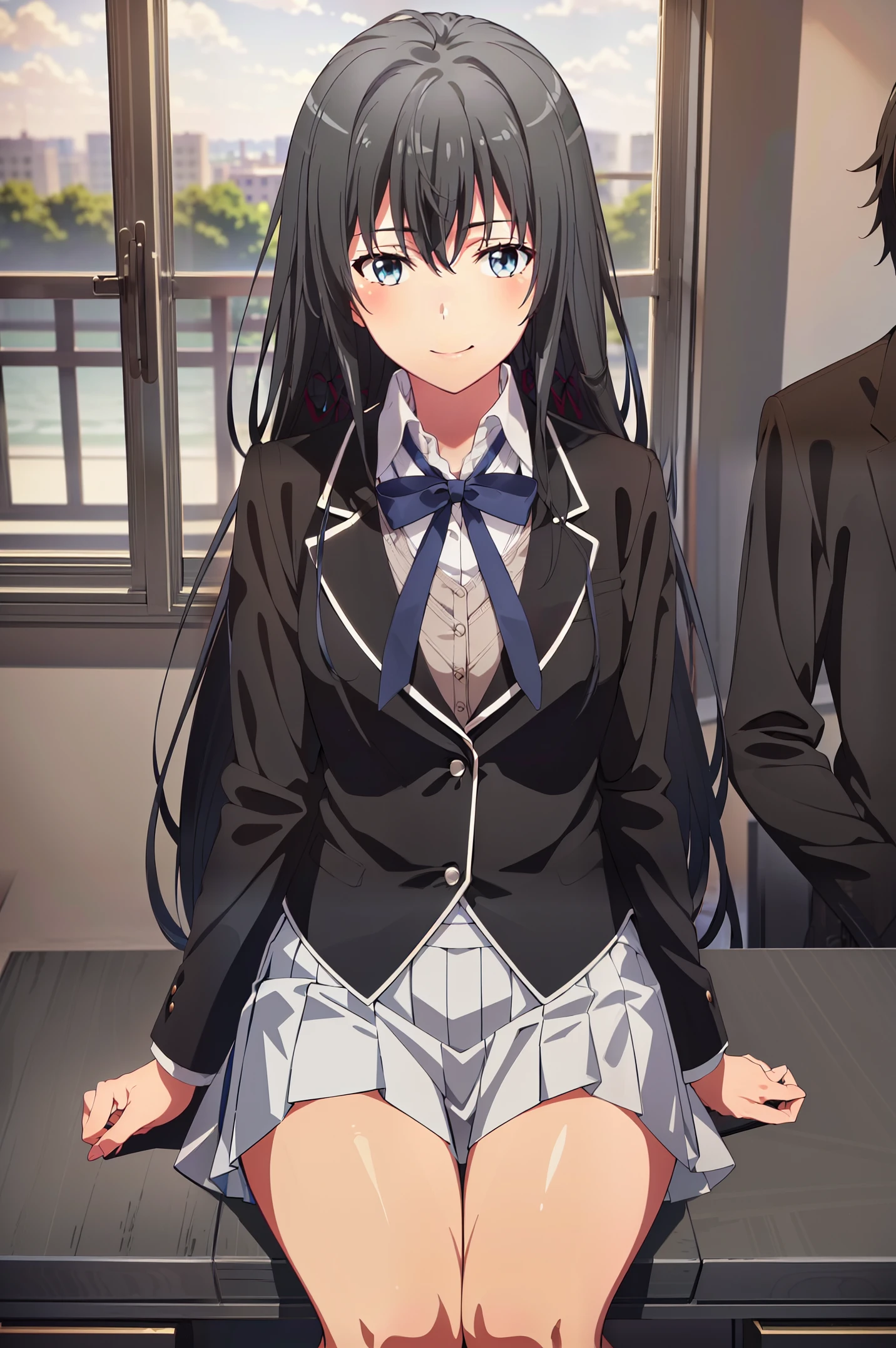 NSFW,masterpiece,Highest quality,High resolution,Super detailed,Yukinoshita Yukino\(My Youth Romantic Comedy is Wrong as Expected\),Black Hair,Long Hair,Light blue eyes,uniform,mini skirt,High quality lace open crotch panties,Small breasts,Open clothes,Dissatisfied face,Embarrassed,blush,(Ahegao),Shopping mall,(Bad looking middle-aged man),(Being molested),Being touched,(Squirting),Trembling,From the side,(Having sex),Insert,Creampie