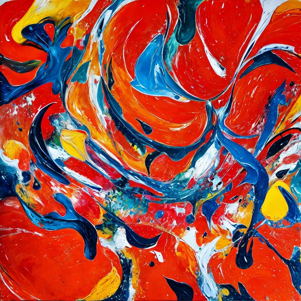 highest quality、abstract painting、tomato scream