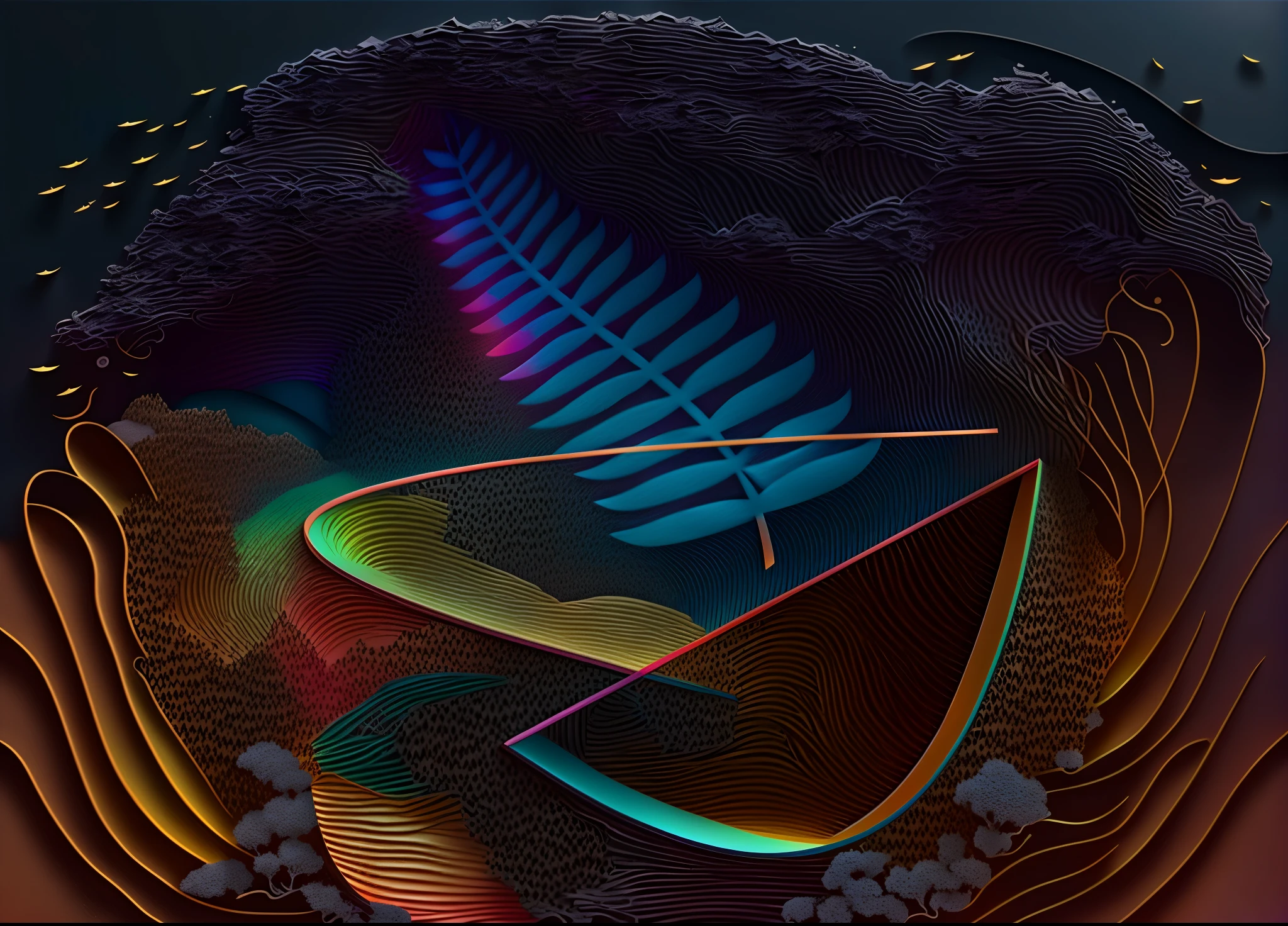 (best quality,4k,8k,highres,masterpiece:1.2),ultra-detailed,(realistic,photorealistic,photo-realistic:1.37),art concept,colors, textures,imagination:1.1,vivid brushstrokes,abstract patterns,harmonious combinations,expressive shades,rich layers,playful transitions,visually captivating,imaginative compositions,unique aesthetics,sensory experience,mind-bending perspective,unconventional forms,emotional depth,colorful symphony,visual poetry,innovative techniques,experimental art,surreal elements,unexpected juxtapositions,texture exploration,creative energy,dynamic rhythms,transcendent beauty,one-of-a-kind masterpiece,mesmerizing visual harmony,interplay of colors,textural richness,visual feast for the senses,lively abstract expression,interplay of light and shadow,stunning optical illusions,vibrant color palette,texture-driven exploration,optical illusions that deceive the eye,contemporary art at its finest,visually stimulating art experience.