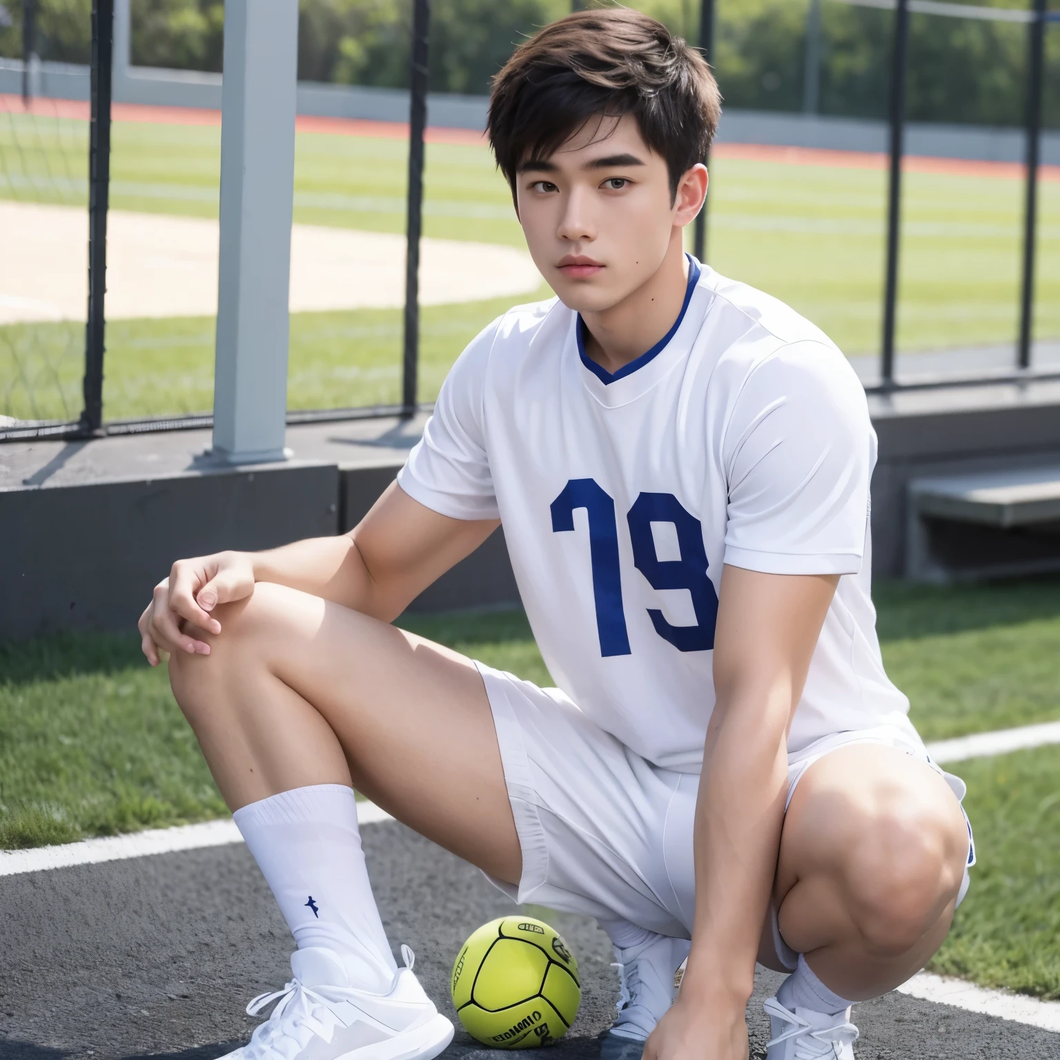male,sports student,white socks
