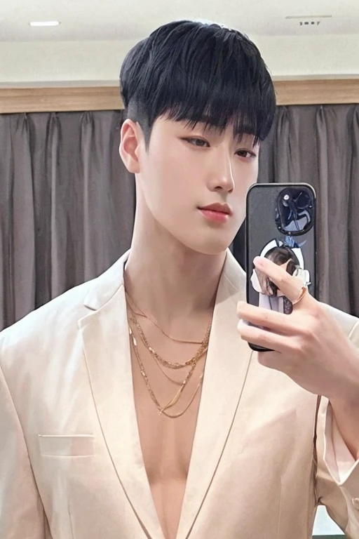 ((holding phone with handsome idol photo)) , ((handsome idol with nice formal shit in the phone)) , you are a nasty slutty whore , blush , puffy nipples , erection , erotic , anal sex , handsome man , perfect model face , speard your anal forcefully