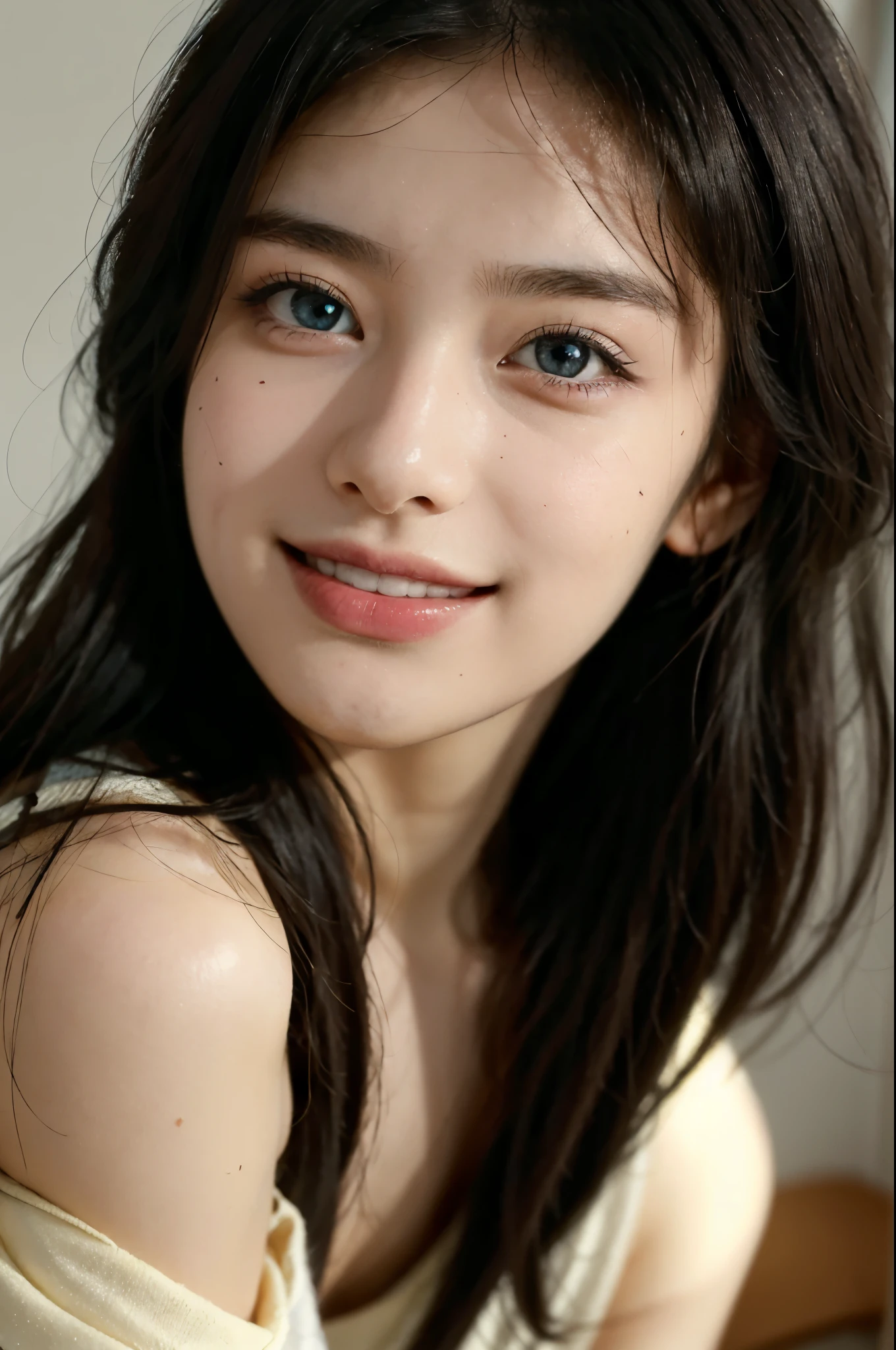 (best quality,4K,high resolution,masterpiece:1.4),Super detailed,Very detailed,sharp focus,surreal:1.4,professional, human development report,ultra high definition,bright colors,Bokeh,Beautiful and delicate eyes,Beautiful and delicate lips,long eyelashes,romantic atmosphere,soft light,Contrast light and shadow, Lighting effects,Lively and youthful,high nose bridge,black hair,girl,smiling,Lovely,Tight T-shirt,street,亚洲girl