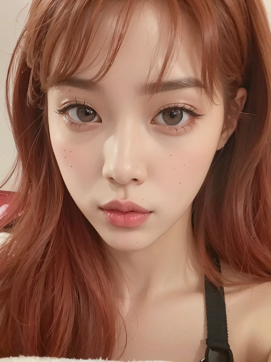 Un primer plano de una mujer con cabello rojo y una blusa negra, Jinyoung Shin, kim doyoung, sol yunjoo, Lalisa Manobal, ulzzang, Lalisa Manoban de Blackpink, jossi de blackpink, heonhwa choe, aparcar desde-min, jaeyeon nam, TaeJune Kim, parque roseanne de blackpink