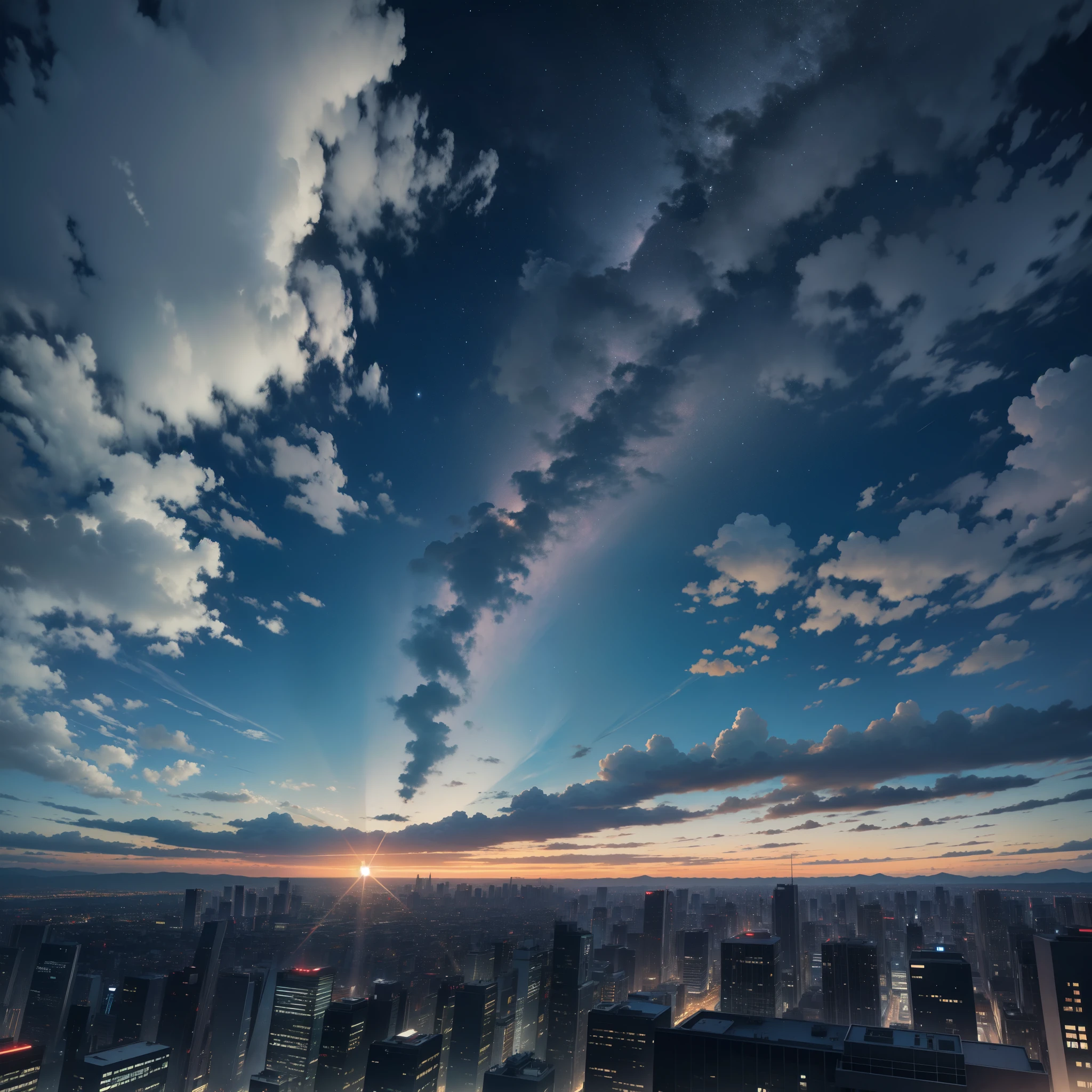 Cloudy sky at night