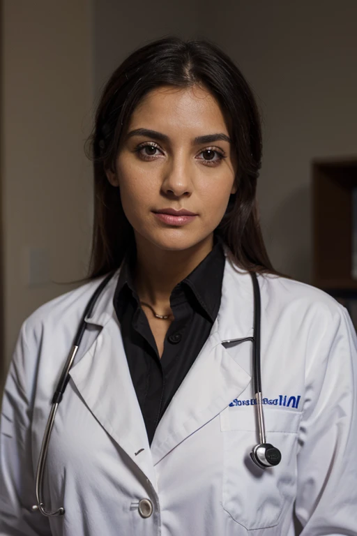 calidad extremadamente alta, realismo, Doctora, black medical coat