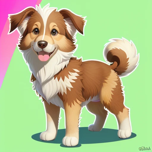 Baby collie or border collie, Golden Retriever, ((usando roupas da Personagem Jeannie é um gênio)),