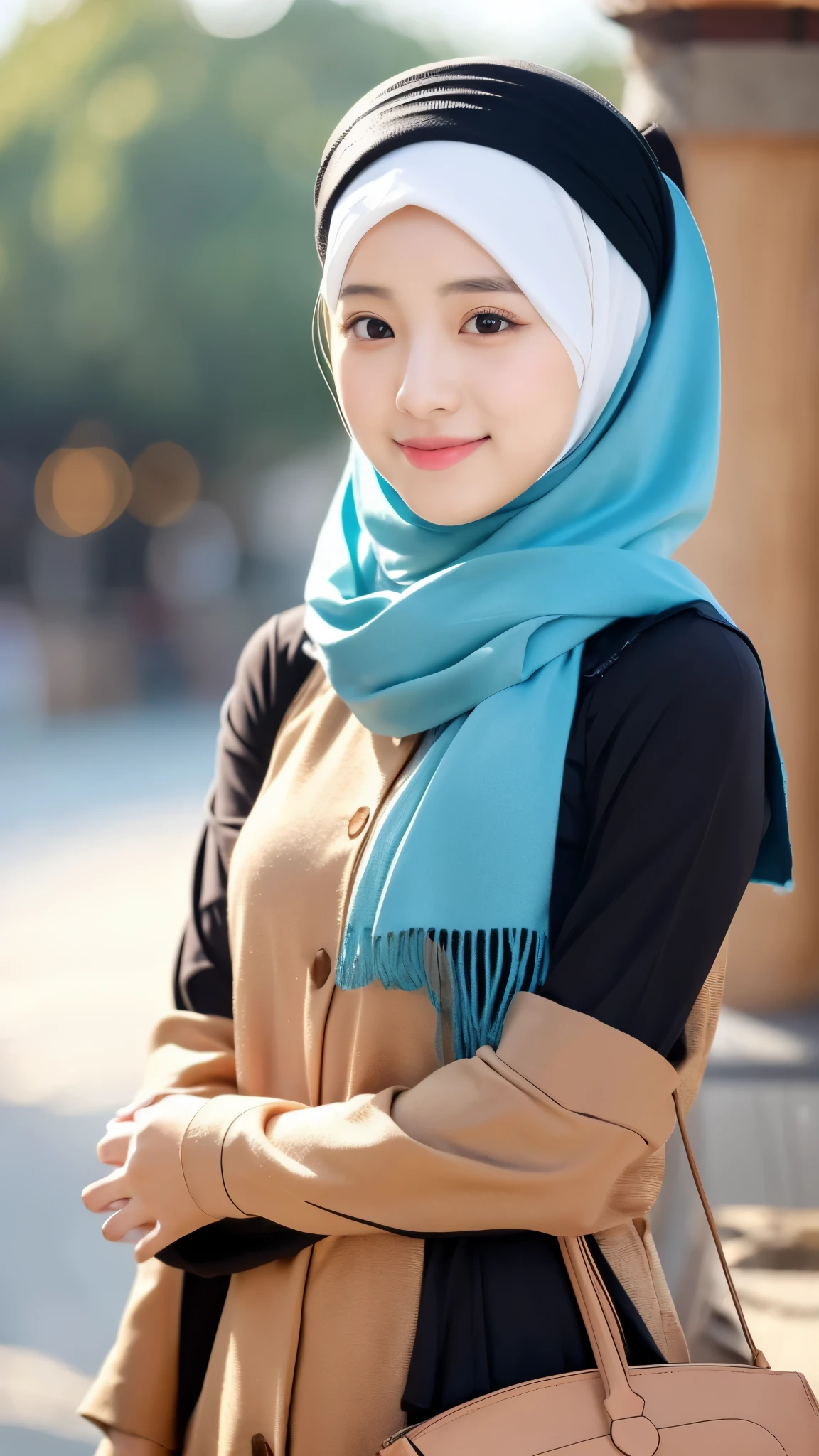  Beautiful korean anime girl in hijab 
