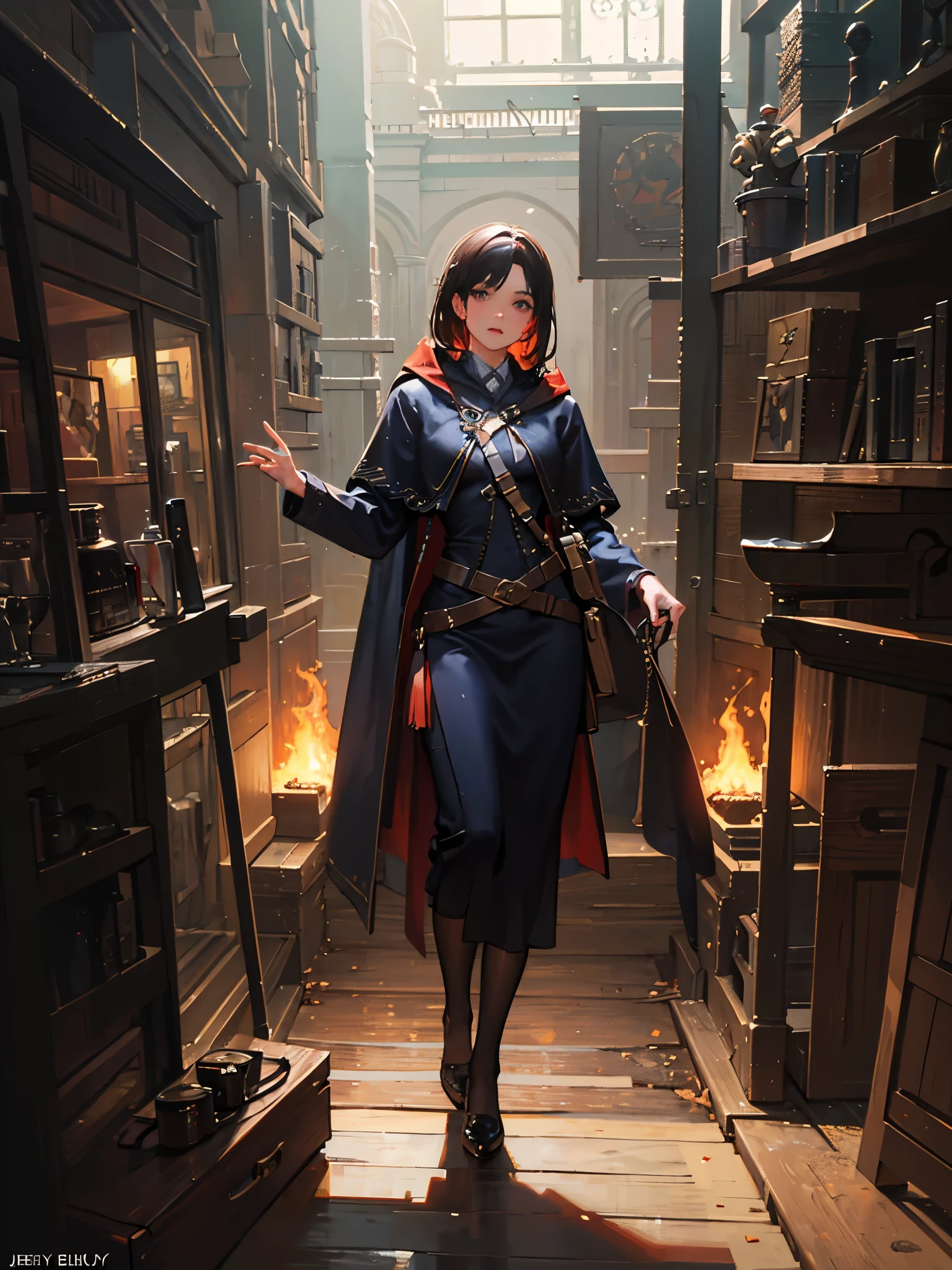 modelshoot style, (extremely detailed CG unity 8k wallpaper), full shot body photo of the most beautiful artwork in the world, cloak armor, professional majestic oil painting by Ed Blinkey, Atey Ghailan, Studio Ghibli, by Jeremy Mann, Greg Manchess, Antonio Moro, trending on ArtStation, trending on CGSociety, Intricate, High Detail, Sharp focus, dramatic, photorealistic painting art by midjourney and greg rutkowski